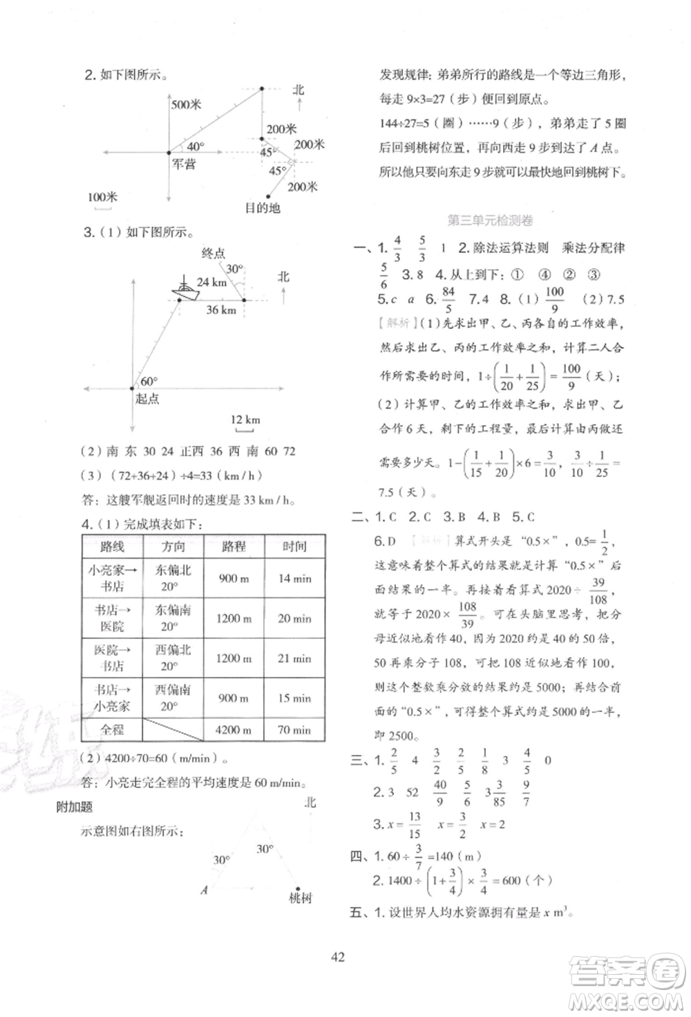 浙江教育出版社2021新東方優(yōu)學(xué)練六年級數(shù)學(xué)上冊人教版參考答案