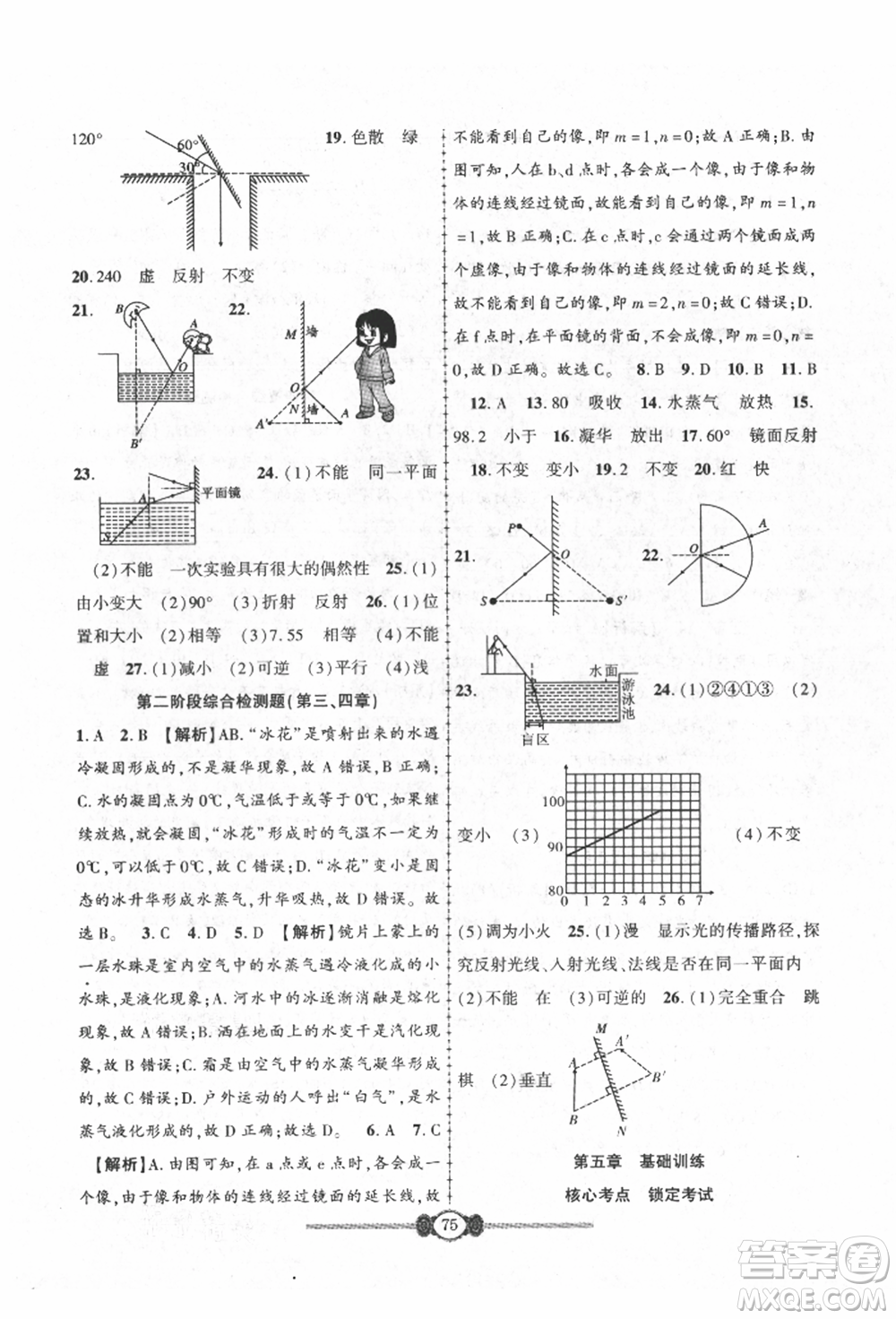 長江少年兒童出版社2021培優(yōu)好卷金榜名卷單元+期末卷八年級物理上冊人教版參考答案