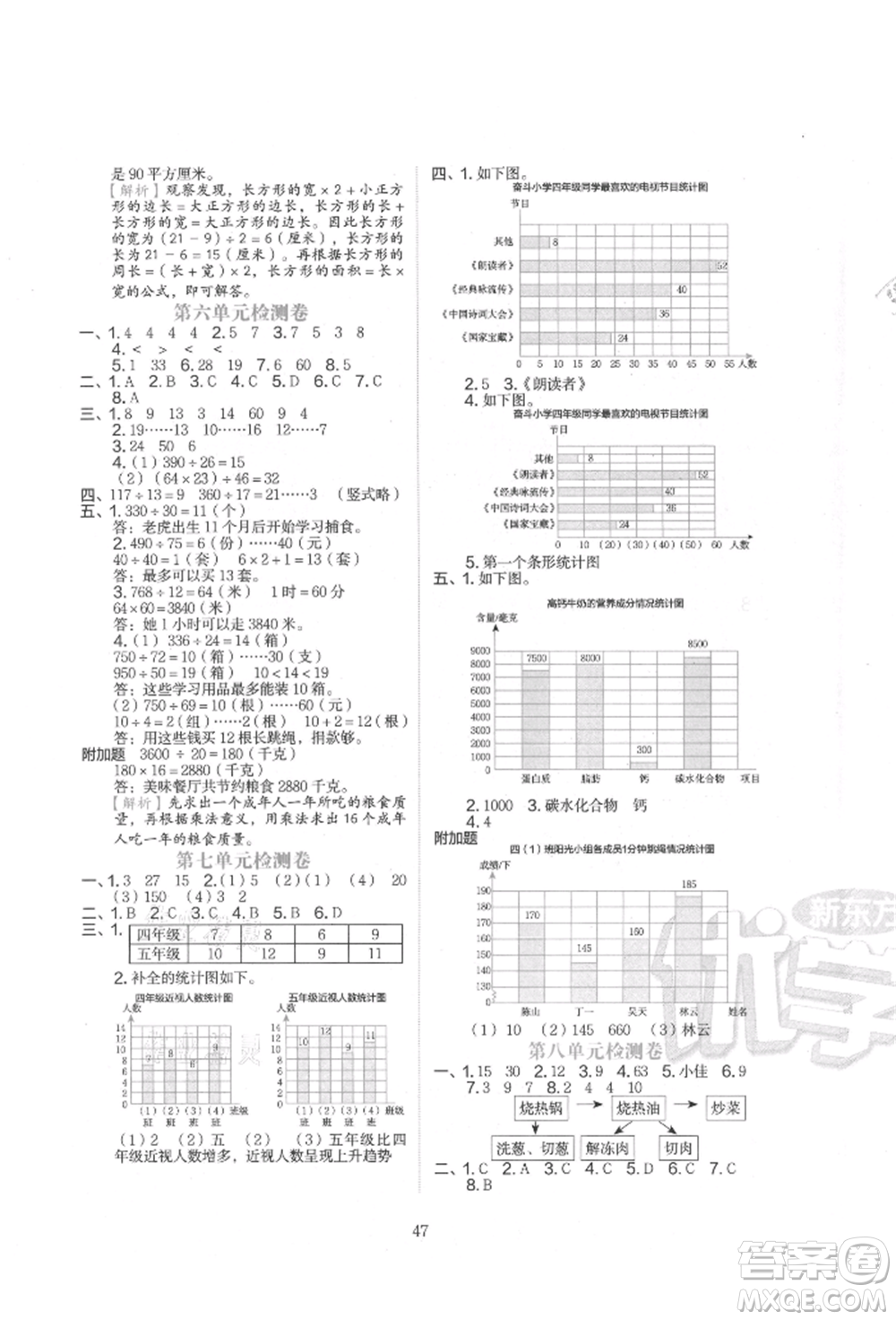 浙江教育出版社2021新東方優(yōu)學(xué)練四年級數(shù)學(xué)上冊人教版參考答案