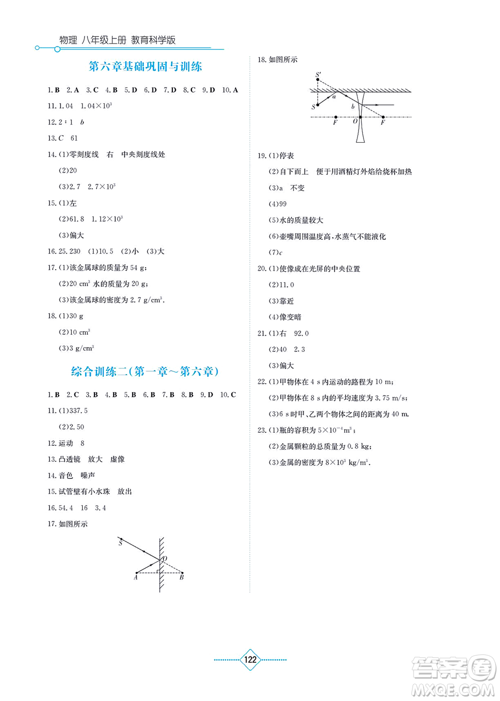 湖南教育出版社2021學(xué)法大視野八年級物理上冊教育科學(xué)版答案