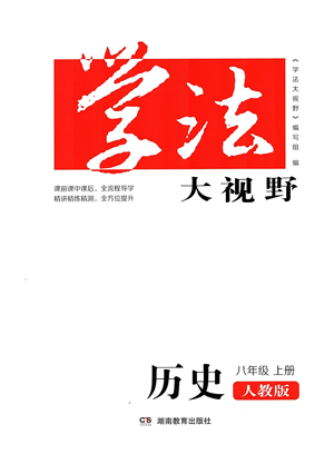 湖南教育出版社2021學法大視野八年級歷史上冊人教版答案