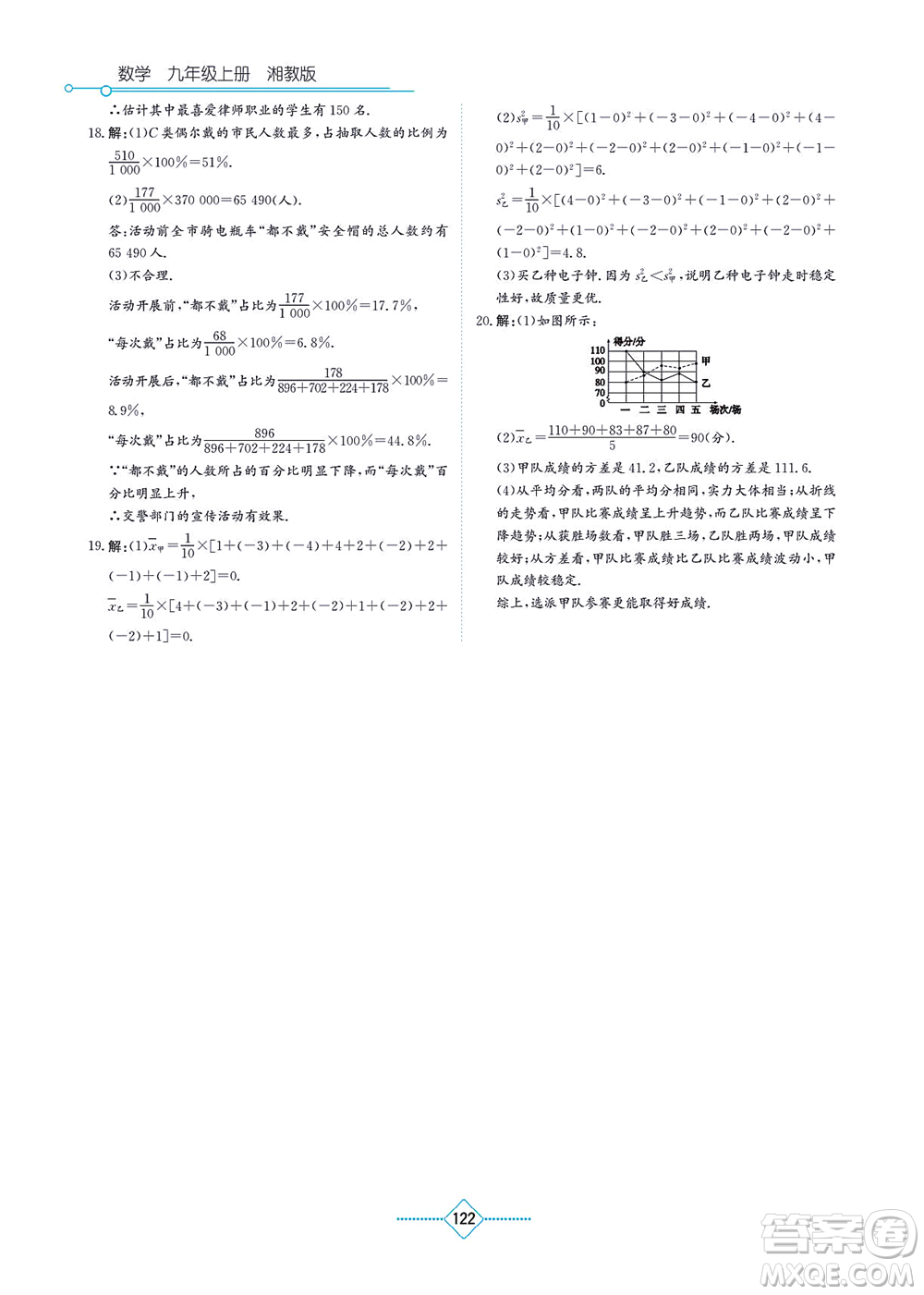 湖南教育出版社2021學(xué)法大視野九年級(jí)數(shù)學(xué)上冊(cè)湘教版答案