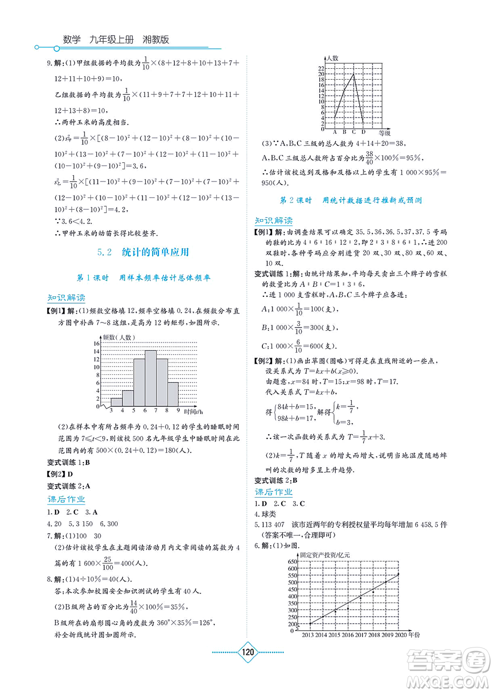 湖南教育出版社2021學(xué)法大視野九年級(jí)數(shù)學(xué)上冊(cè)湘教版答案