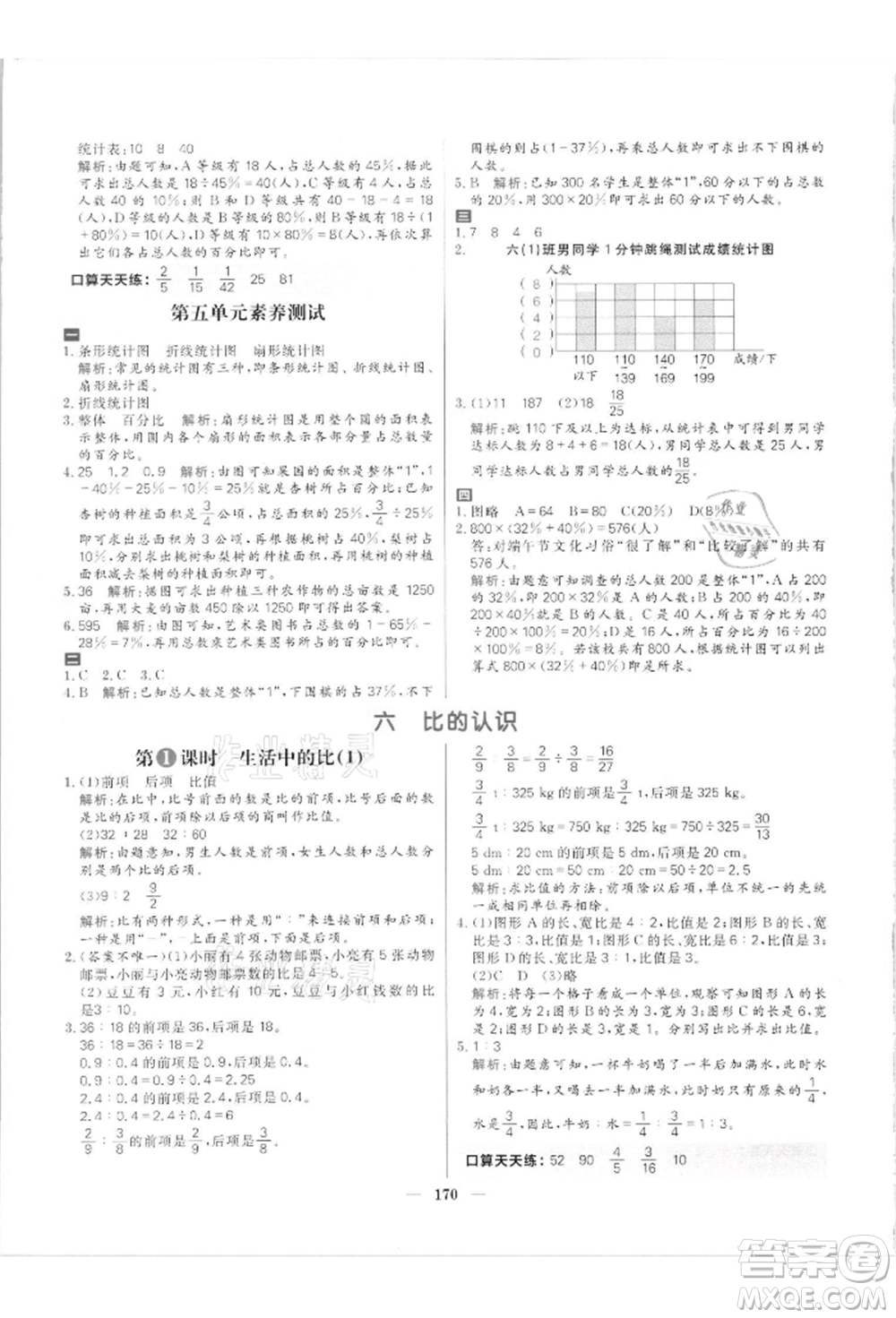 南方出版社2021核心素養(yǎng)天天練六年級數(shù)學(xué)上冊北師大版參考答案