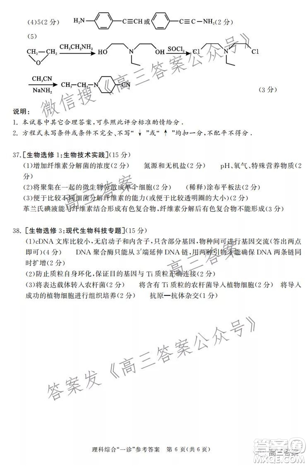 成都市2019級高中畢業(yè)班第一次診斷性檢測理科綜合試題及答案
