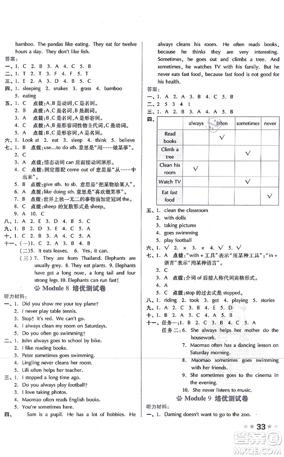 吉林教育出版社2021榮德基好卷六年級(jí)英語(yǔ)上冊(cè)WY外研版答案