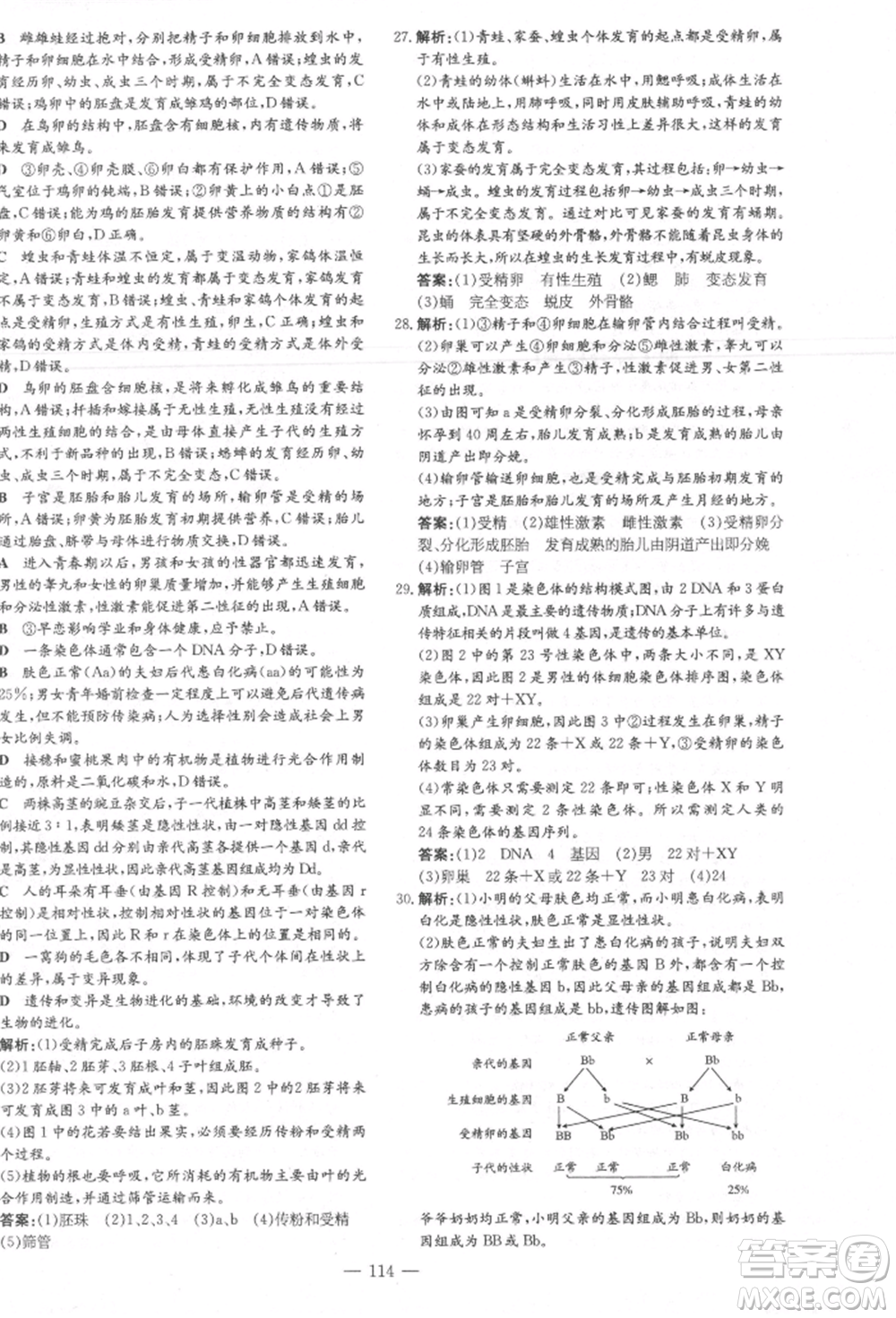 吉林教育出版社2021練案課時作業(yè)本八年級生物學上冊濟南版參考答案