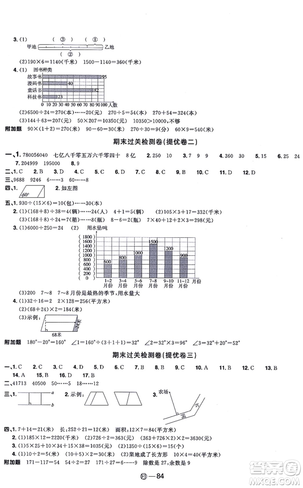福建少年兒童出版社2021陽(yáng)光同學(xué)一線名師全優(yōu)好卷四年級(jí)數(shù)學(xué)上冊(cè)RJ人教版福建專(zhuān)版答案