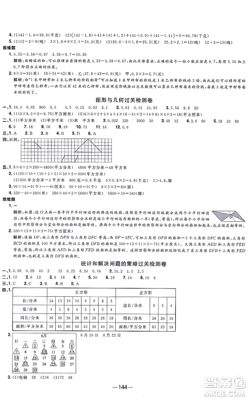 江西教育出版社2021陽光同學(xué)一線名師全優(yōu)好卷五年級(jí)數(shù)學(xué)上冊(cè)SJ蘇教版答案