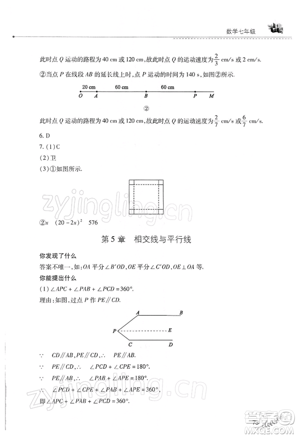山西教育出版社2022快樂寒假七年級(jí)數(shù)學(xué)華東師大版參考答案