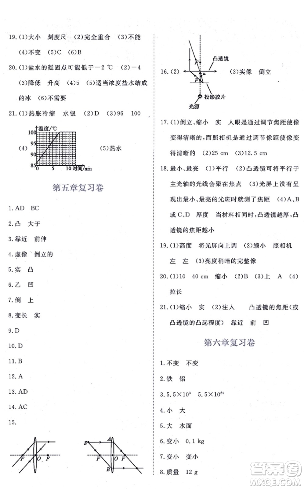 江西人民出版社2021一課一練創(chuàng)新練習(xí)八年級(jí)物理上冊(cè)人教版答案