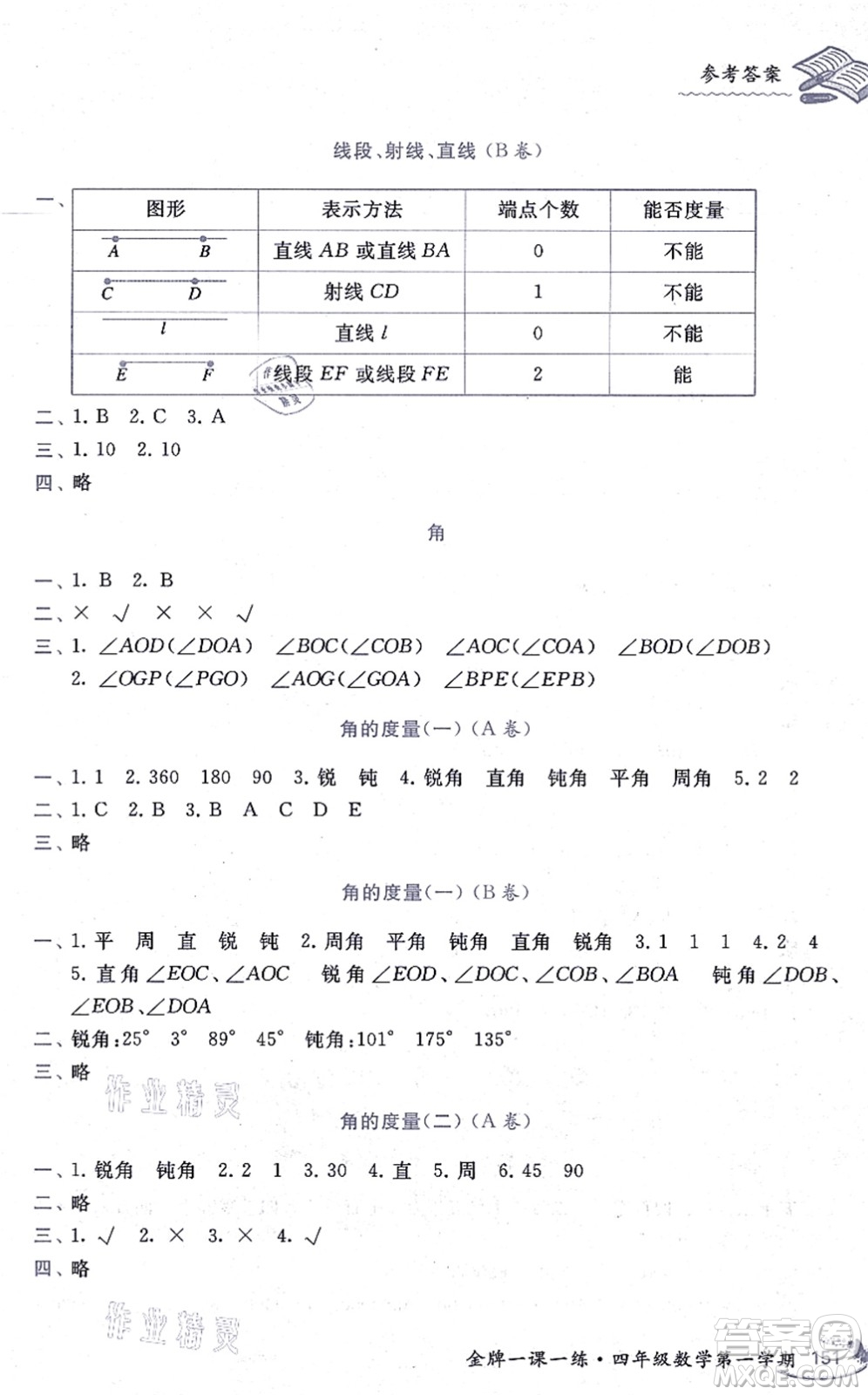 中西書局2021我能考第一金牌一課一練四年級(jí)數(shù)學(xué)上冊(cè)滬教版五四學(xué)制答案