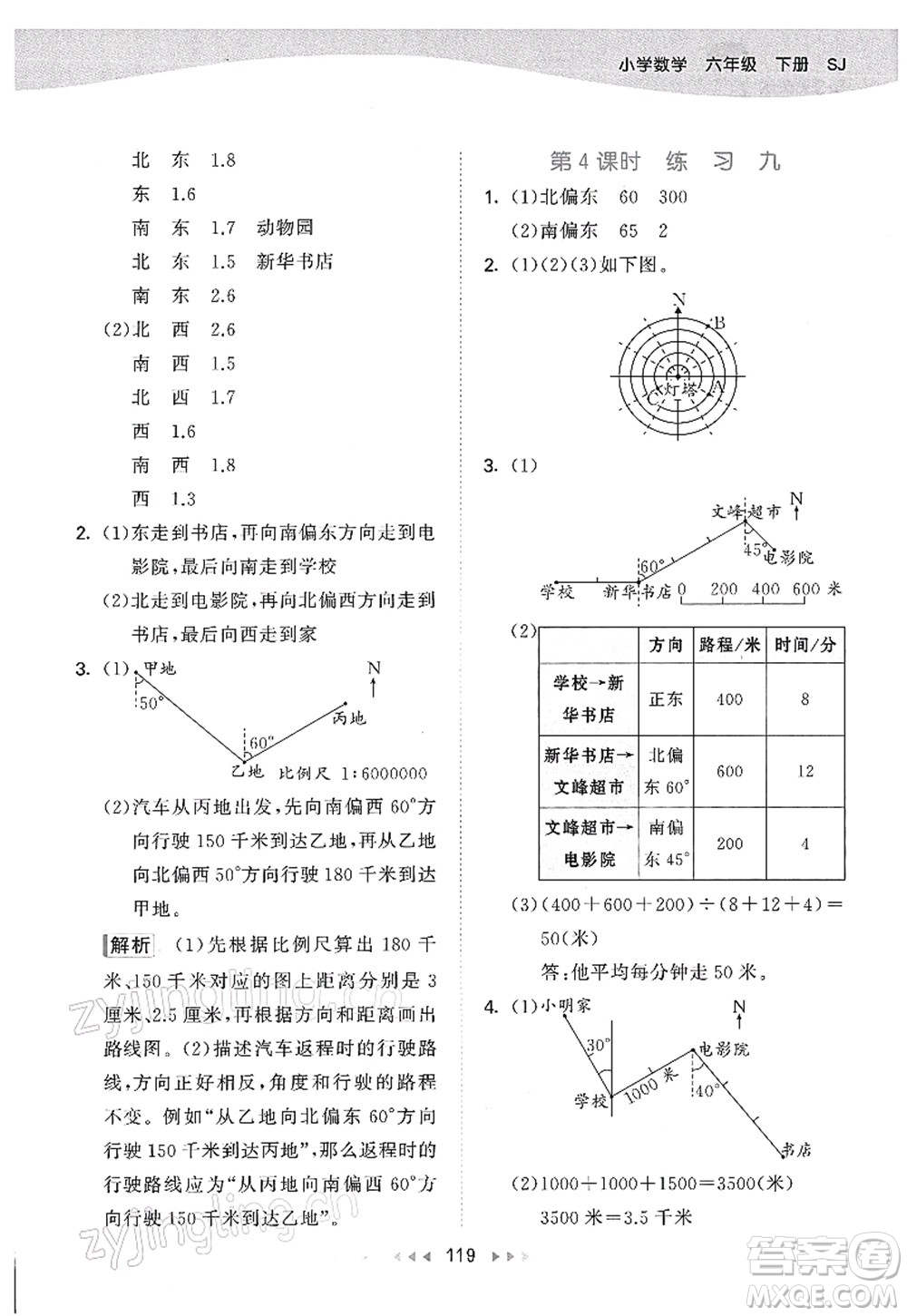 教育科學(xué)出版社2022春季53天天練六年級數(shù)學(xué)下冊SJ蘇教版答案