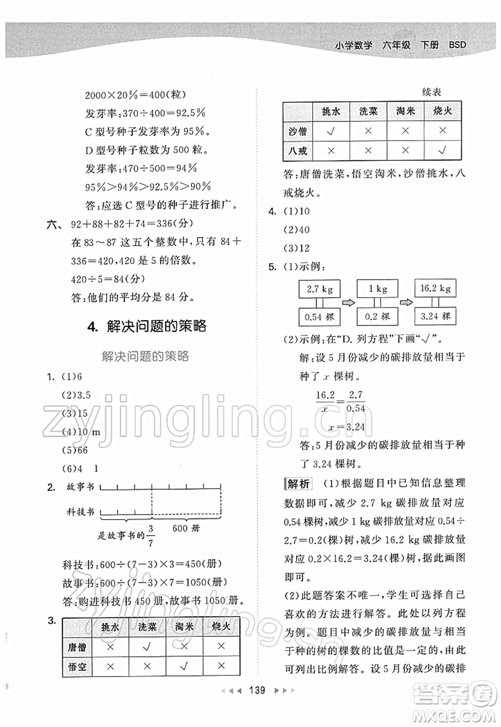 教育科學出版社2022春季53天天練六年級數(shù)學下冊BSD北師大版答案