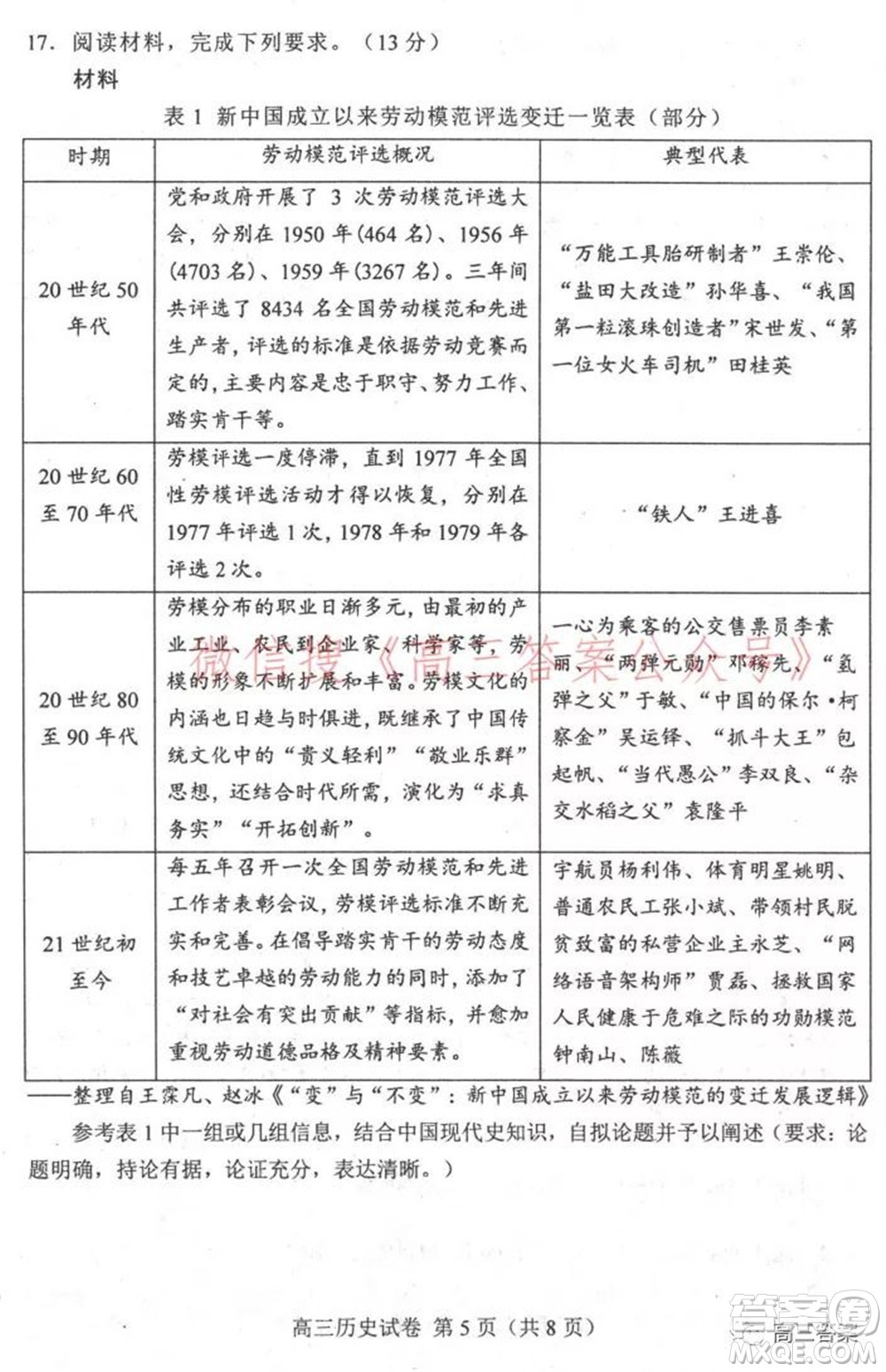 唐山市2021-2022學(xué)年度高三年級第一學(xué)期期末考試歷史試題及答案