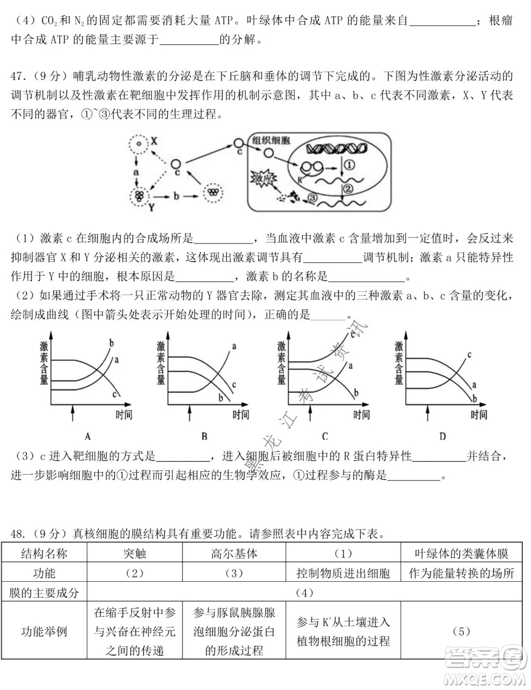 哈爾濱市第六中學(xué)2019級(jí)上學(xué)期期末考試高三生物試題及答案