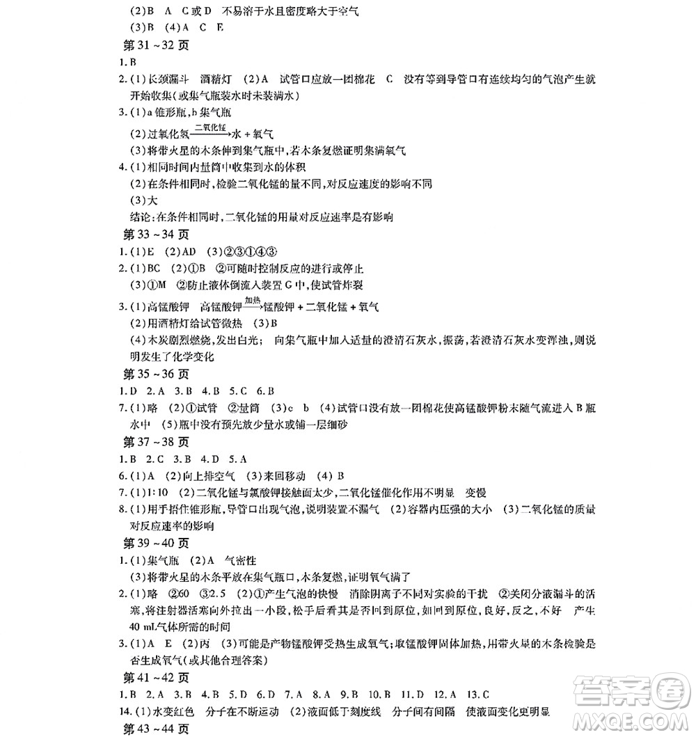 黑龍江少年兒童出版社2022寒假Happy假日九年級(jí)化學(xué)林甸專用答案