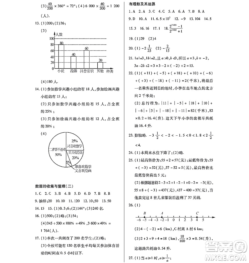 黑龍江少年兒童出版社2022寒假Happy假日七年級數(shù)學林甸專用答案