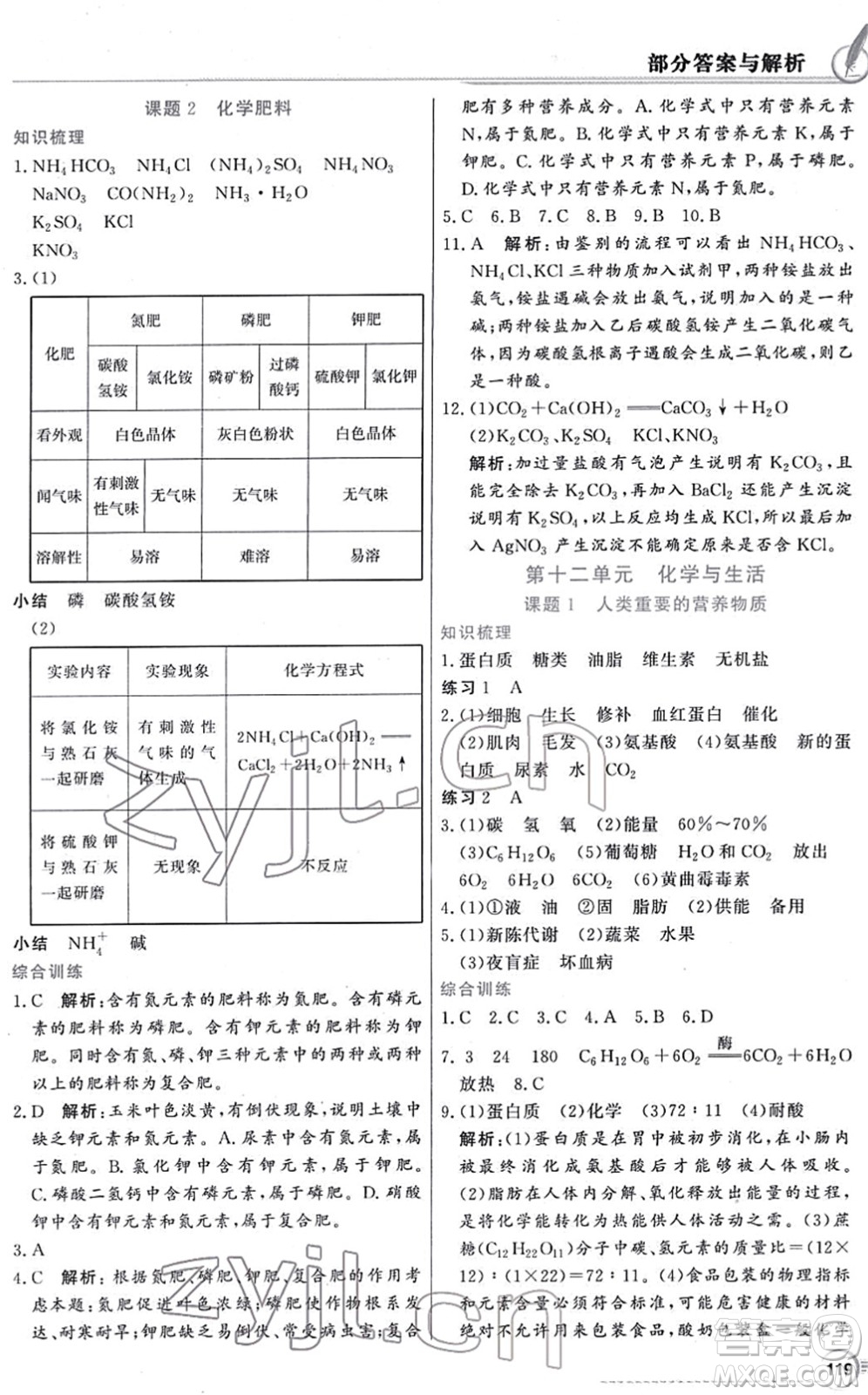 新世紀(jì)出版社2022同步導(dǎo)學(xué)與優(yōu)化訓(xùn)練九年級化學(xué)下冊人教版答案