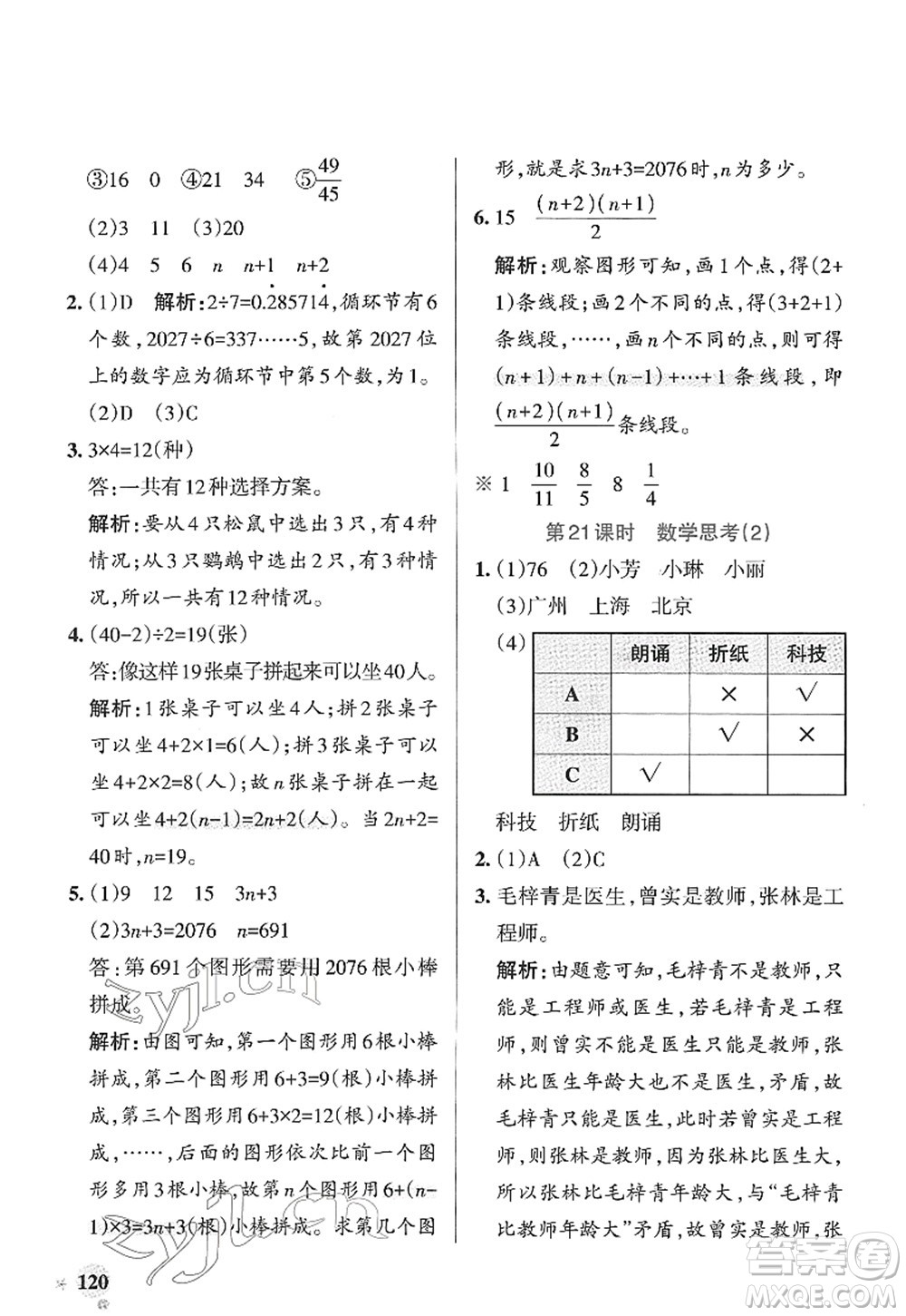 陜西師范大學(xué)出版總社2022PASS小學(xué)學(xué)霸作業(yè)本六年級(jí)數(shù)學(xué)下冊(cè)RJ人教版廣東專版答案