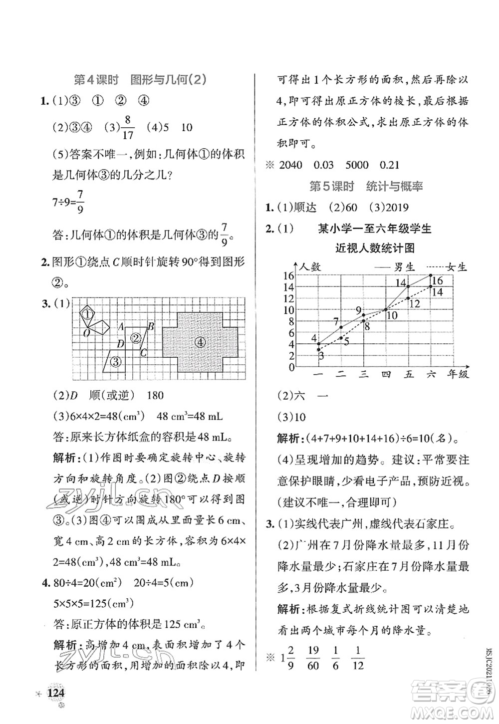 陜西師范大學(xué)出版總社2022PASS小學(xué)學(xué)霸作業(yè)本五年級(jí)數(shù)學(xué)下冊(cè)RJ人教版廣東專(zhuān)版答案