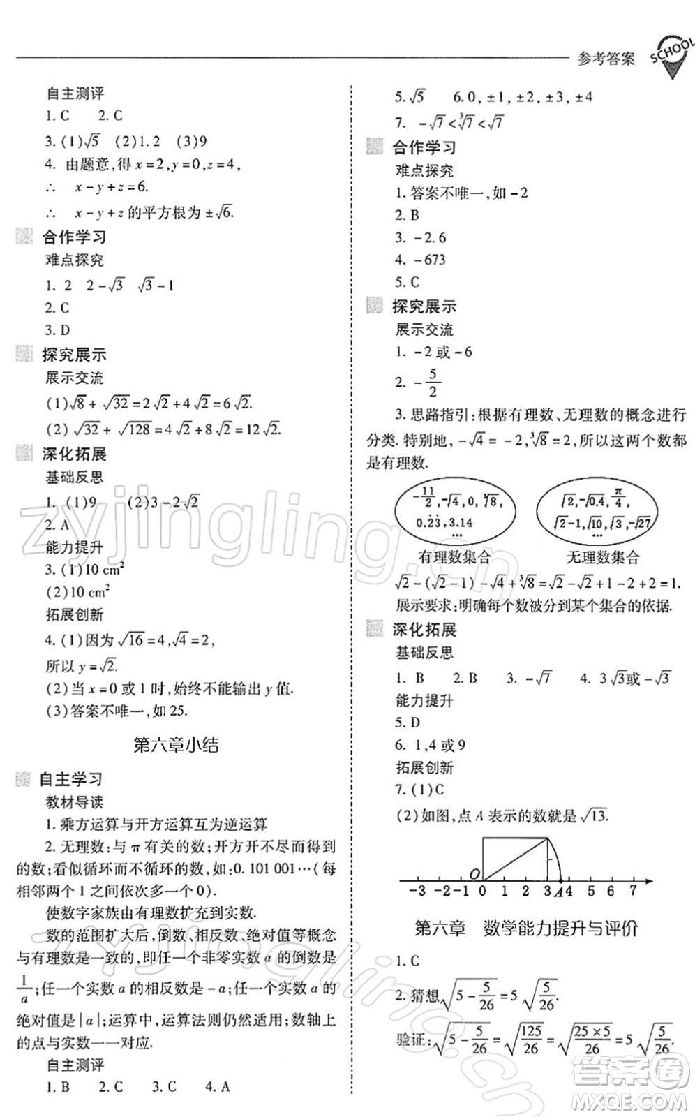山西教育出版社2022新課程問題解決導(dǎo)學(xué)方案七年級(jí)數(shù)學(xué)下冊(cè)人教版答案