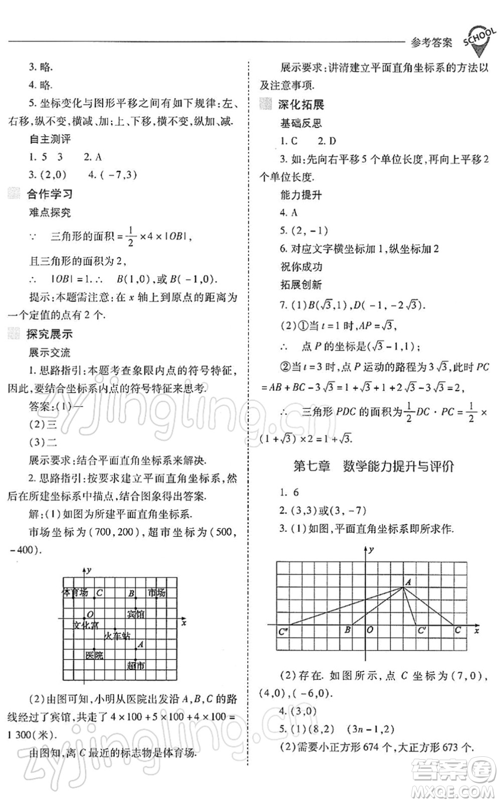 山西教育出版社2022新課程問題解決導(dǎo)學(xué)方案七年級(jí)數(shù)學(xué)下冊(cè)人教版答案