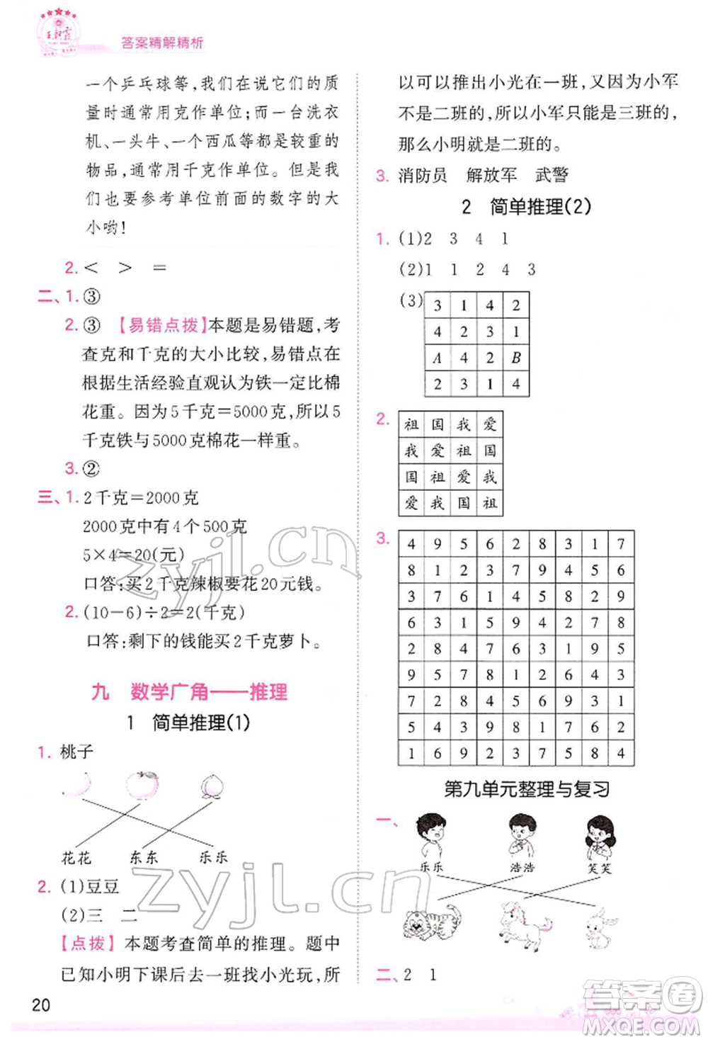 江西人民出版社2022王朝霞創(chuàng)維新課堂同步優(yōu)化訓(xùn)練二年級(jí)下冊(cè)數(shù)學(xué)人教版參考答案