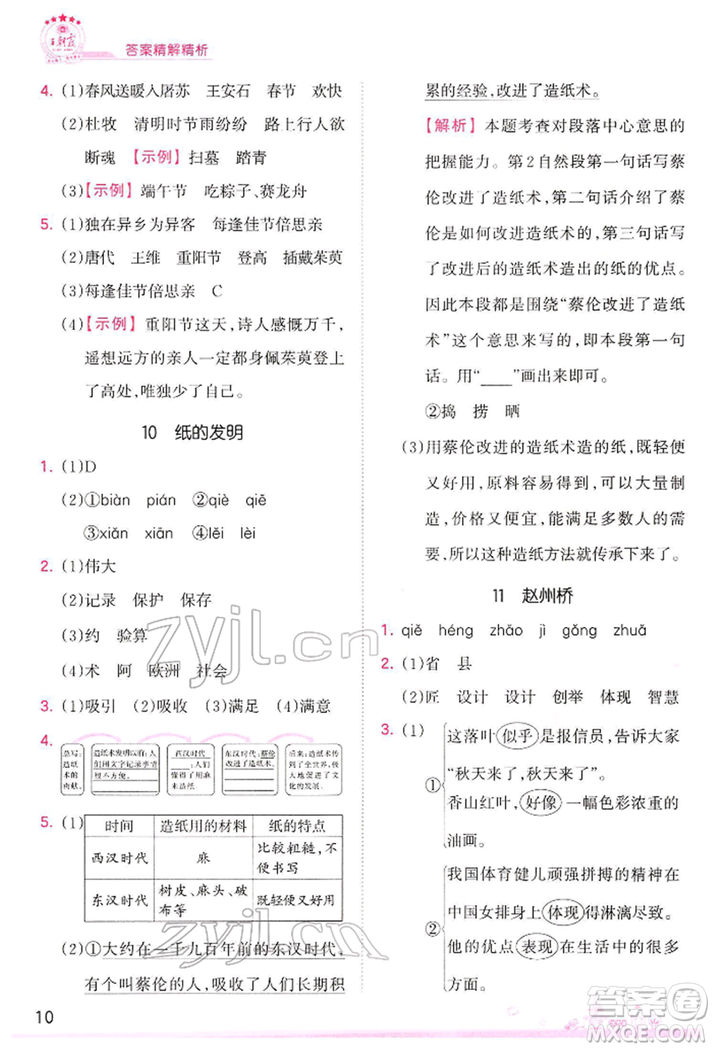江西人民出版社2022王朝霞創(chuàng)維新課堂同步優(yōu)化訓(xùn)練三年級(jí)下冊(cè)語(yǔ)文人教版參考答案