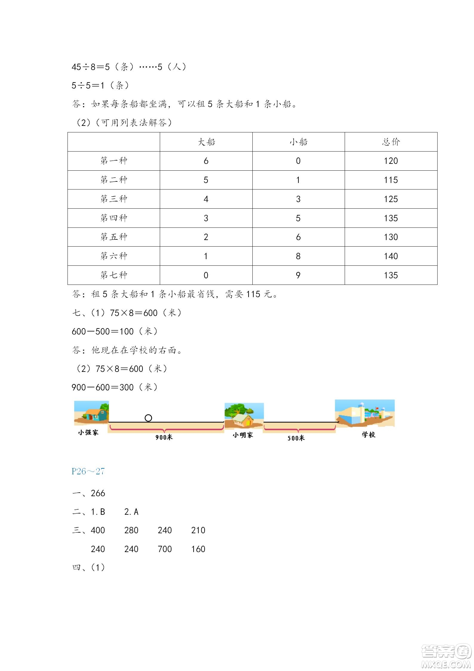 福建教育出版社2022寒假新啟航三年級(jí)人教版答案