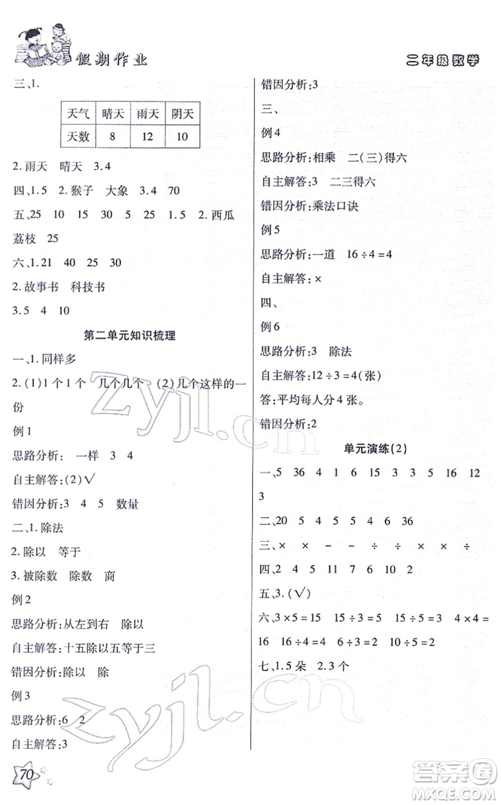 河北科學(xué)技術(shù)出版社2022輕松總復(fù)習(xí)假期作業(yè)輕松寒假二年級數(shù)學(xué)通用版答案