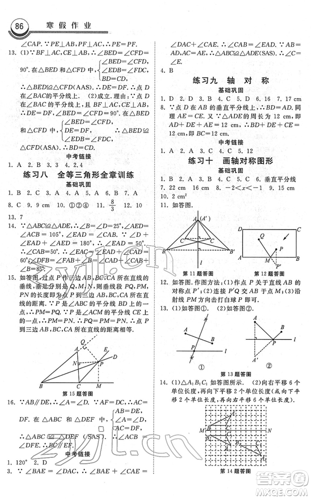 河北美術(shù)出版社2022一路領(lǐng)先寒假作業(yè)八年級(jí)數(shù)學(xué)國(guó)標(biāo)版答案