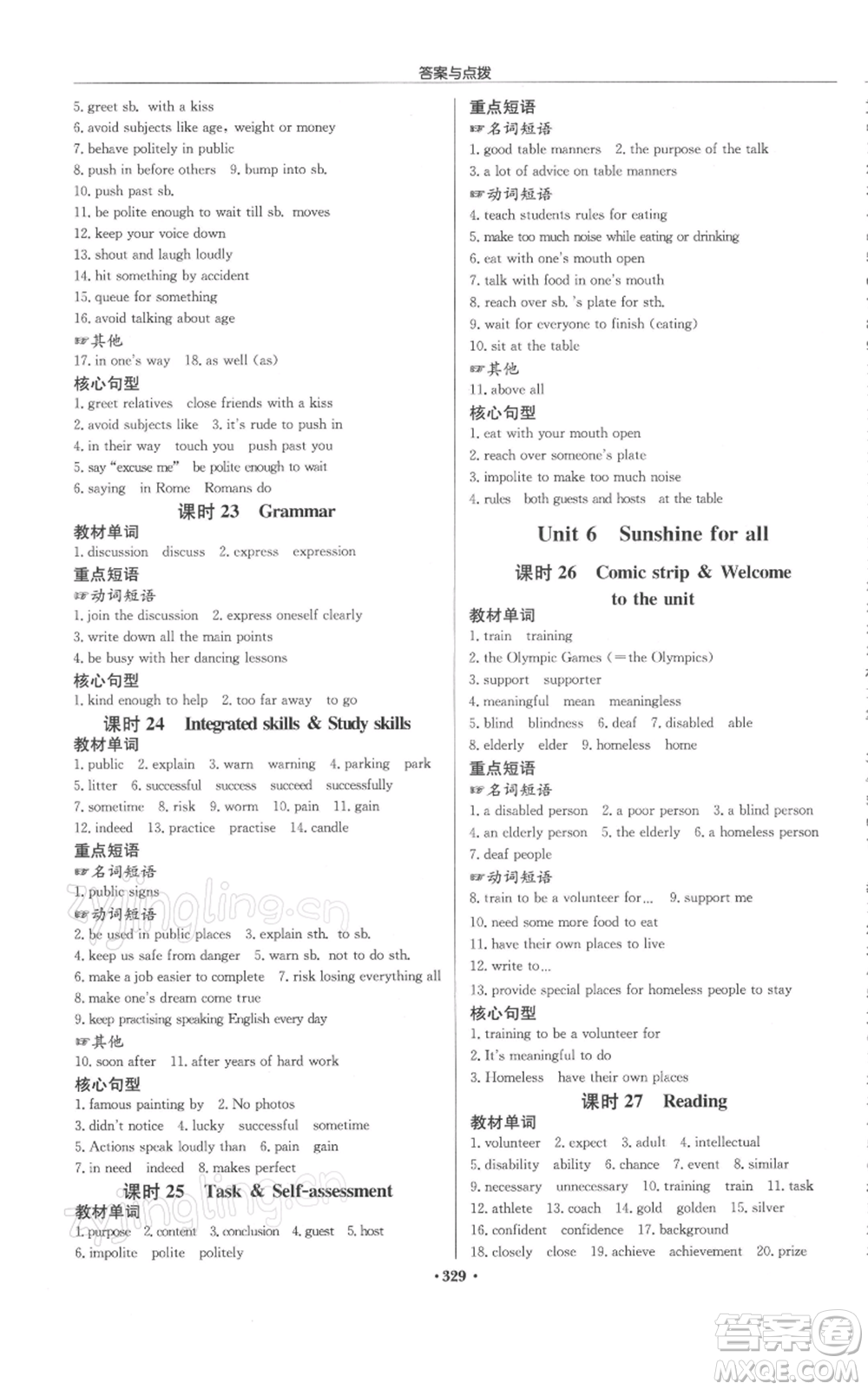 龍門書局2022啟東中學(xué)作業(yè)本八年級英語下冊譯林版徐州專版參考答案