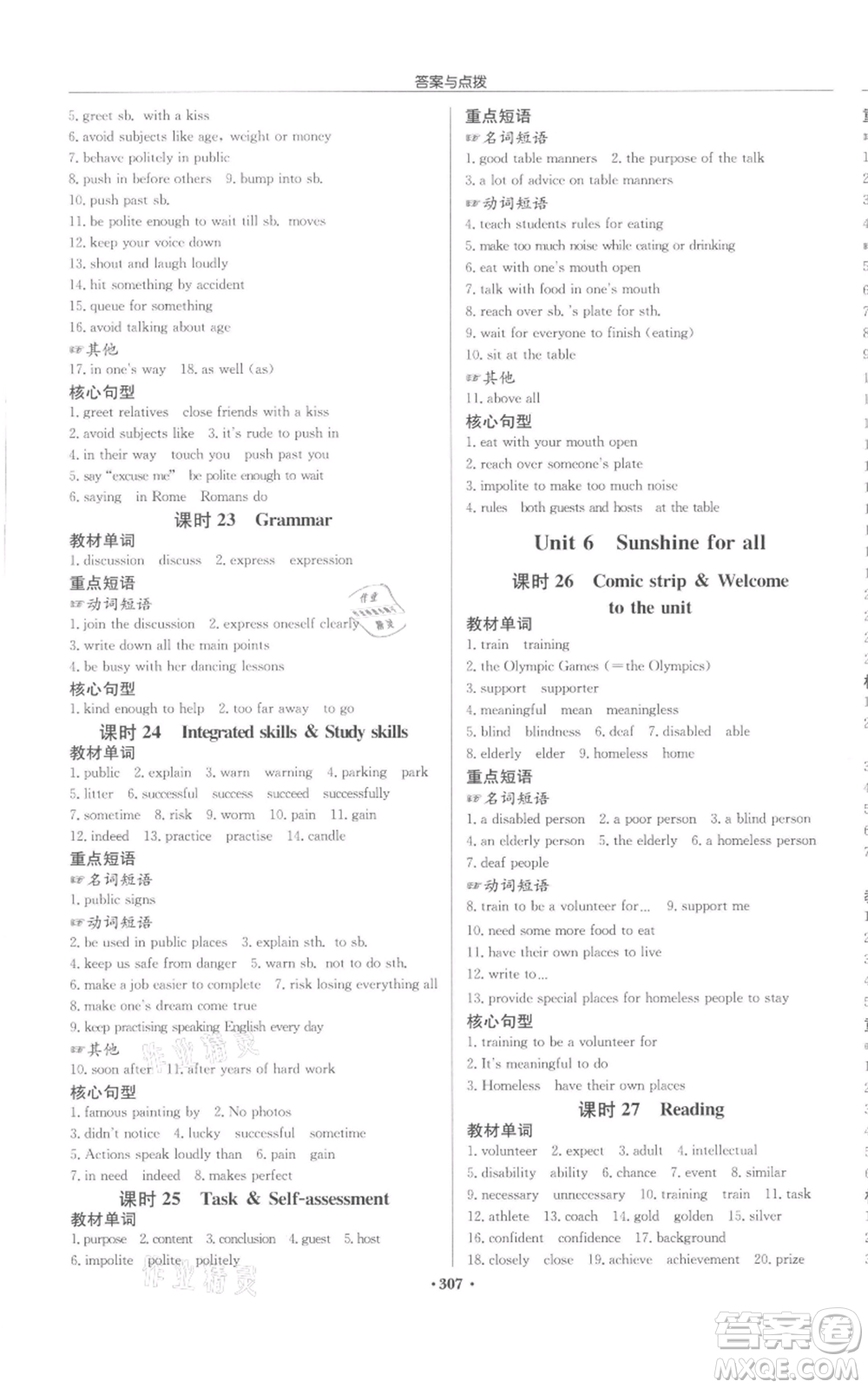 龍門(mén)書(shū)局2022啟東中學(xué)作業(yè)本八年級(jí)英語(yǔ)下冊(cè)譯林版宿遷專(zhuān)版參考答案