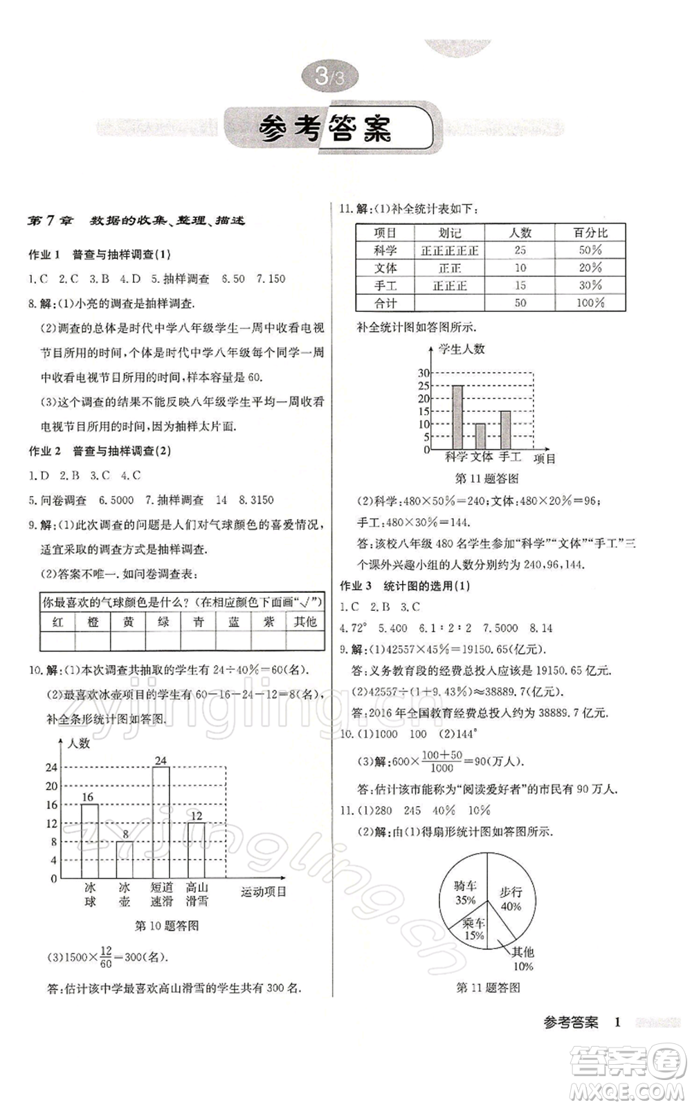 龍門書局2022啟東中學作業(yè)本八年級數(shù)學下冊蘇科版參考答案
