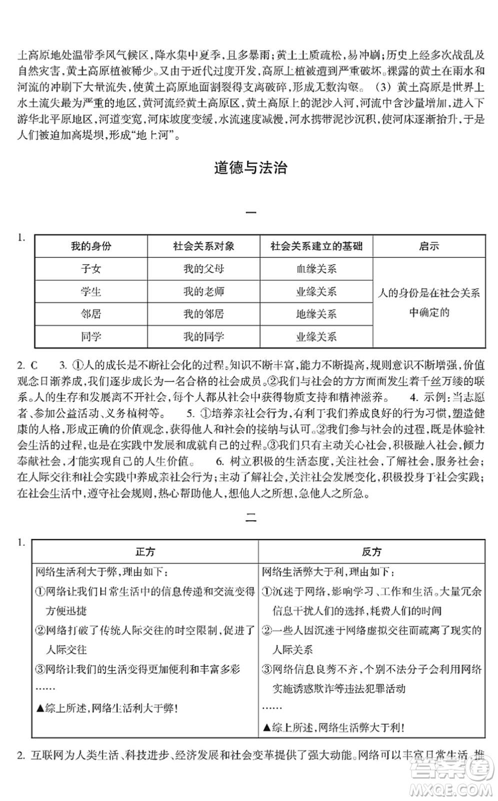 浙江教育出版社2022寒假作業(yè)八年級(jí)合訂本B版答案