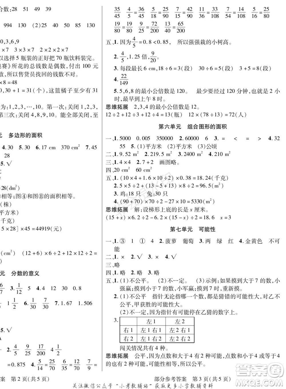 黑龍江美術(shù)出版社2022假期新思維寒假樂園五年級數(shù)學(xué)北師大版參考答案