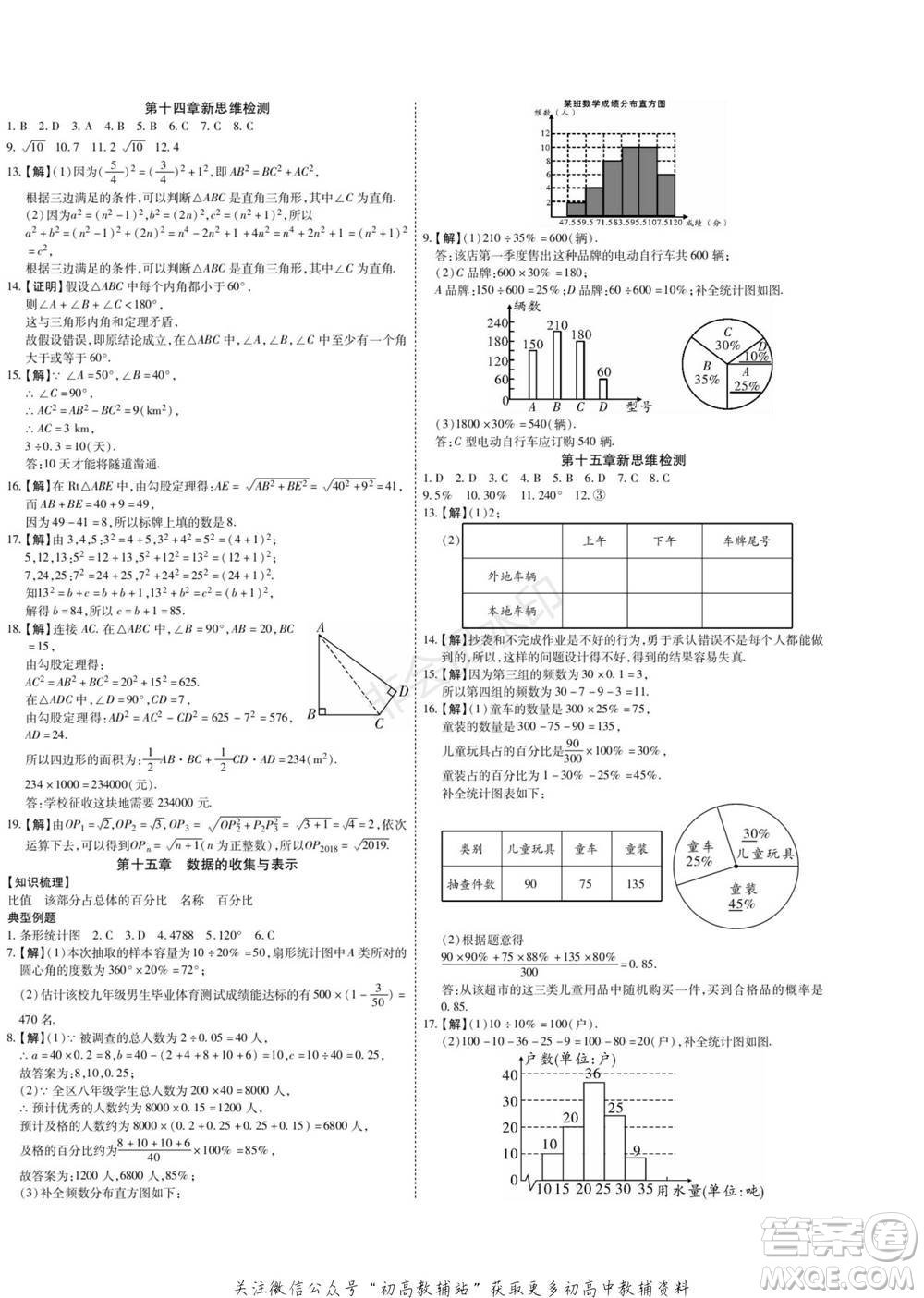 黑龍江美術(shù)出版社2022假期新思維期末+寒假+銜接八年級數(shù)學(xué)華師大版參考答案