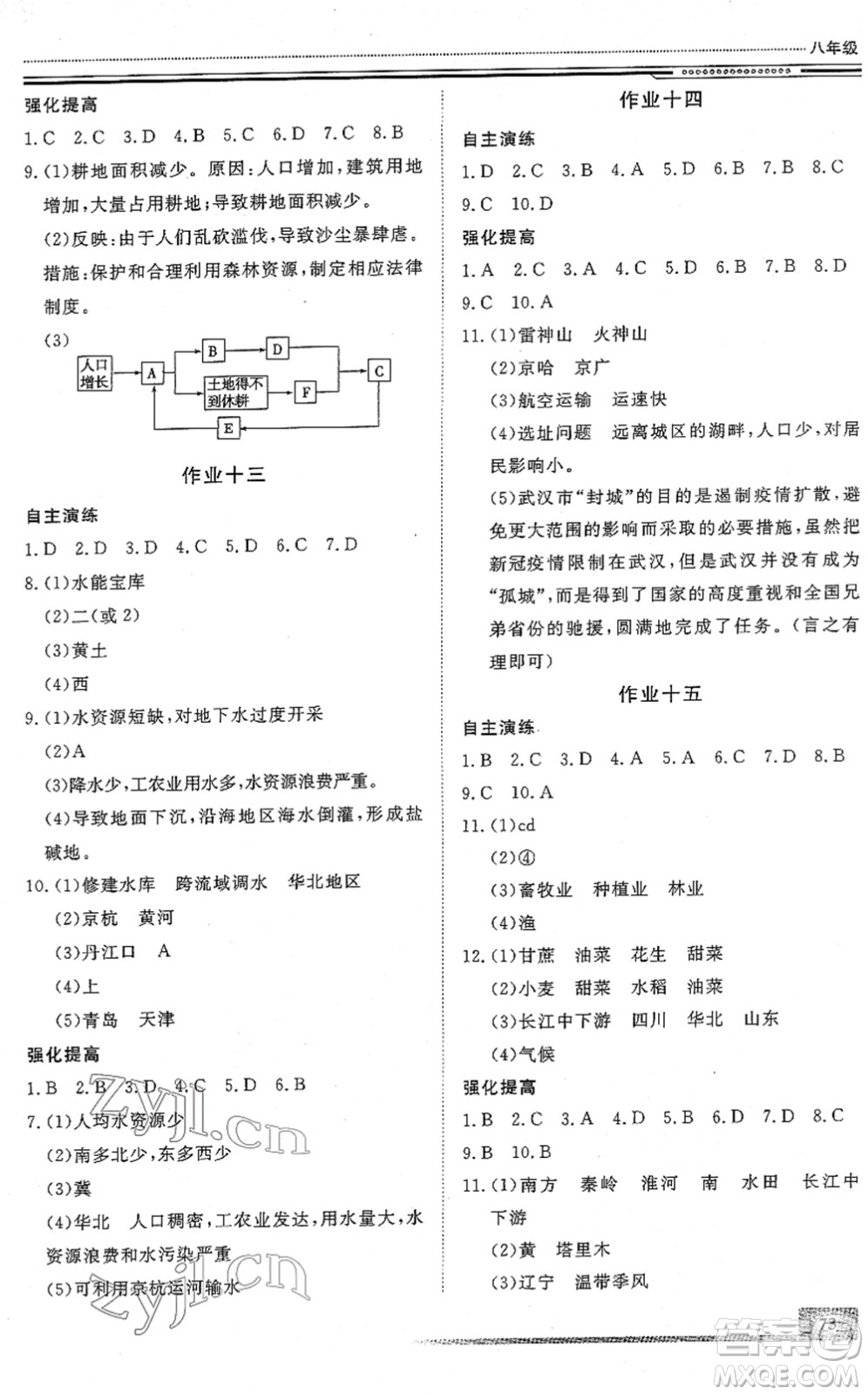 北京工業(yè)大學(xué)出版社2022文軒假期生活指導(dǎo)八年級地理人教版答案