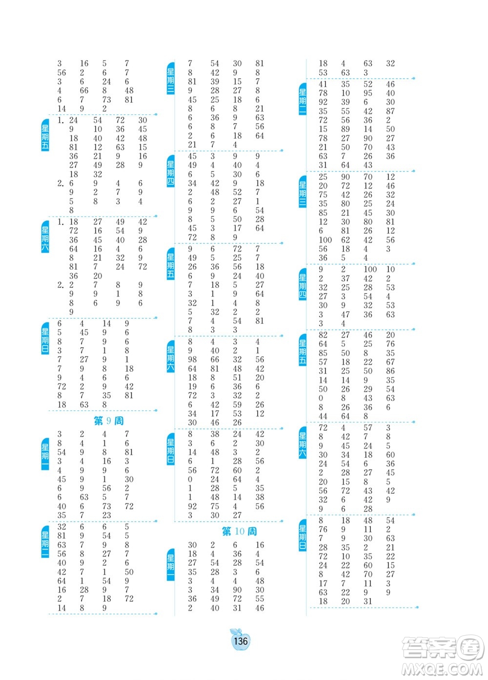 江蘇人民出版社2022小學數(shù)學計算高手二年級下冊RMJY人教版答案