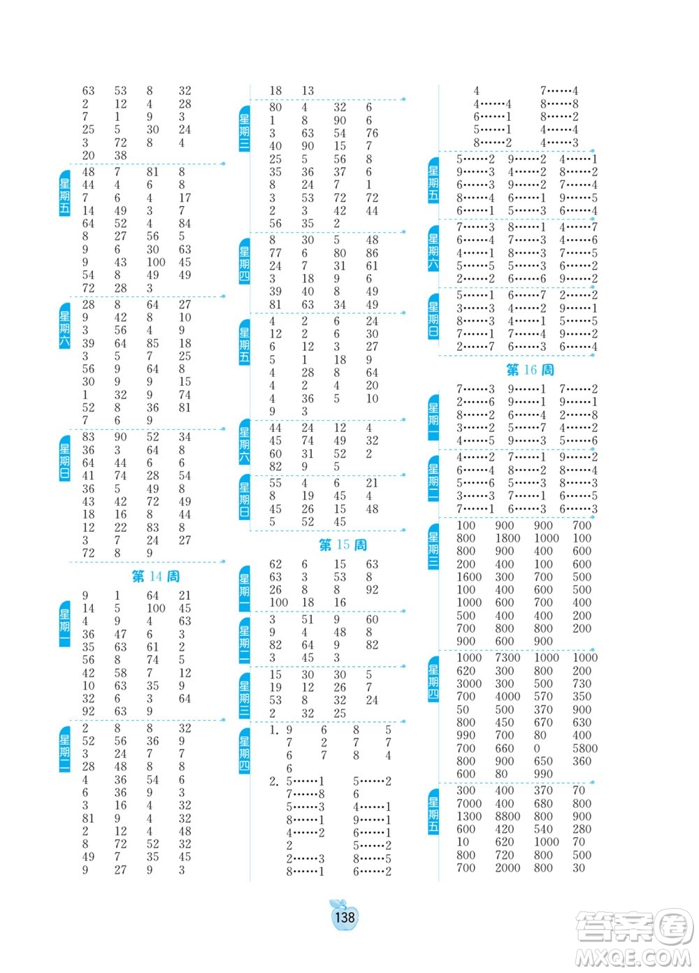 江蘇人民出版社2022小學數(shù)學計算高手二年級下冊RMJY人教版答案