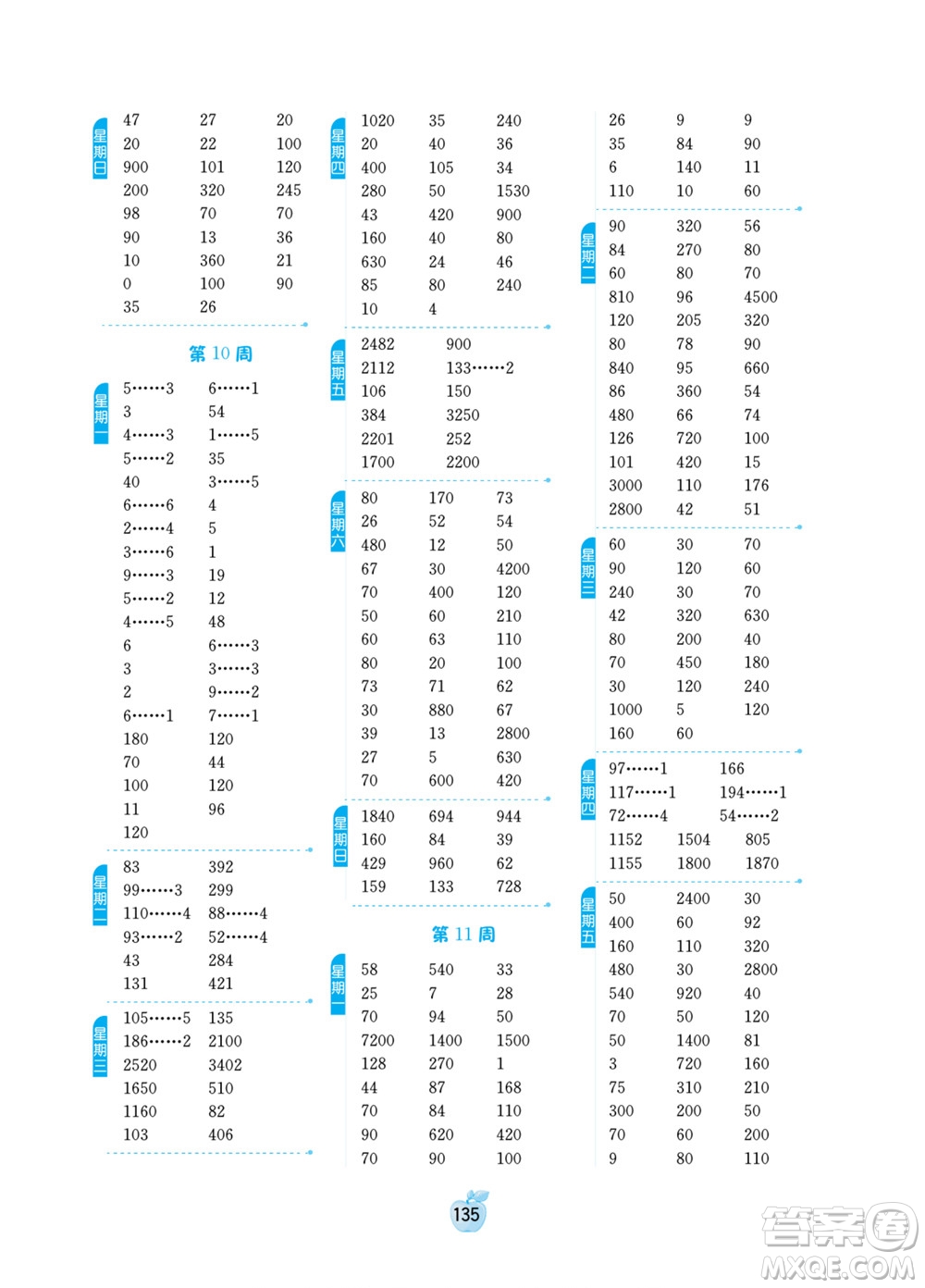 江蘇人民出版社2022小學(xué)數(shù)學(xué)計(jì)算高手三年級下冊JSJY蘇教版答案