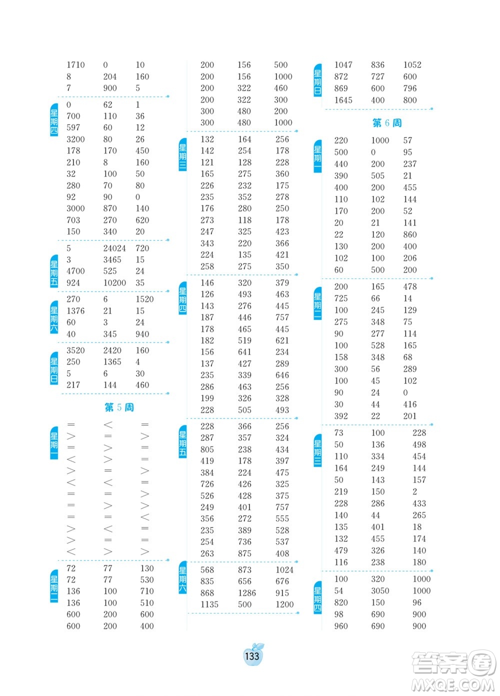 江蘇人民出版社2022小學(xué)數(shù)學(xué)計(jì)算高手四年級下冊RMJY人教版答案