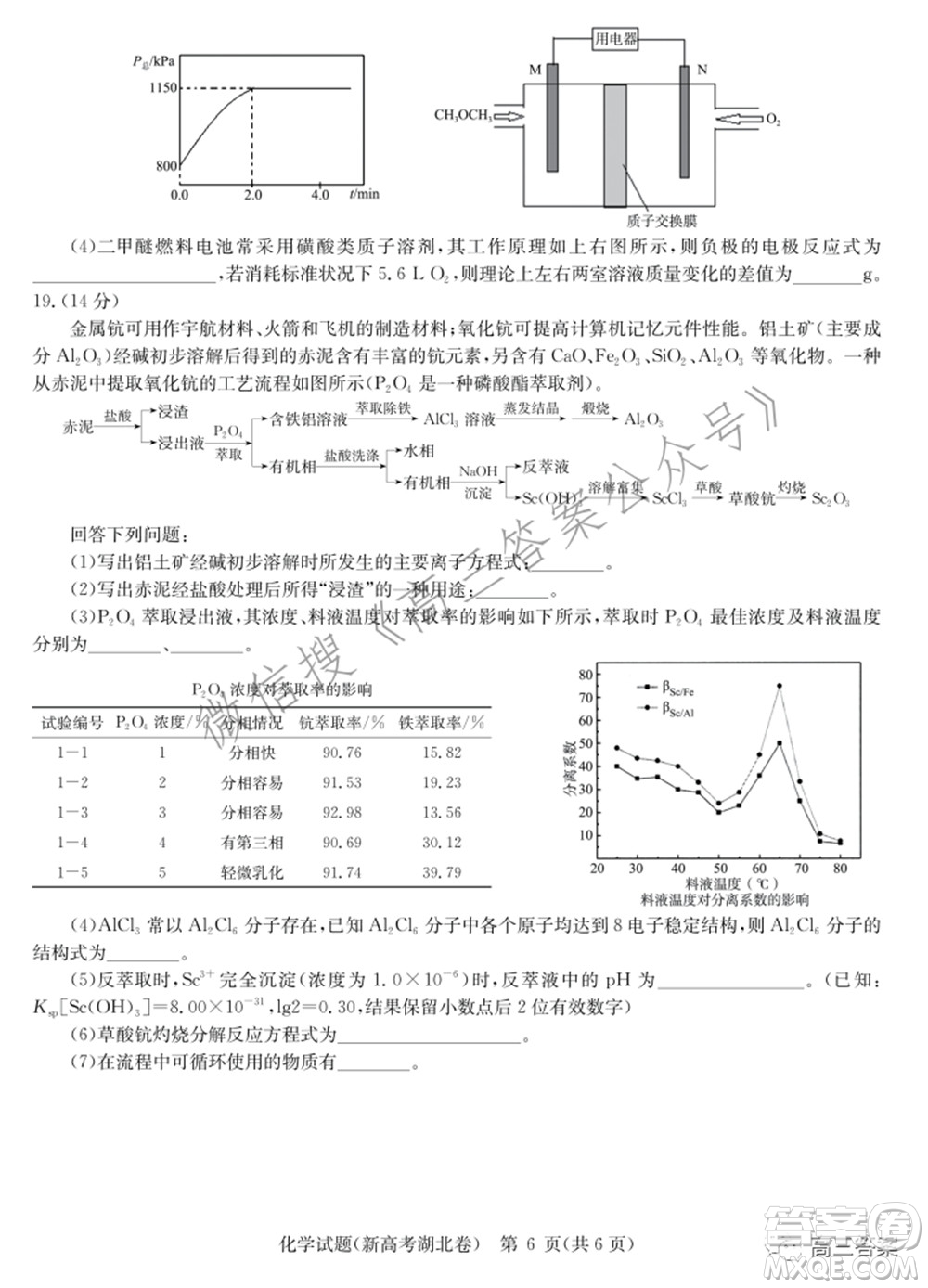 2022屆華大新高考聯(lián)盟高三下學期開學考試收心卷化學試題及答案