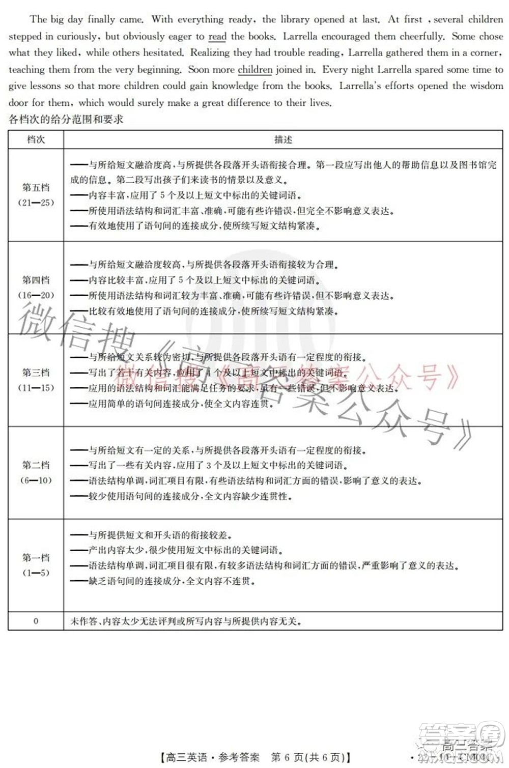 2021-2022學年高三百校春季開學模擬測試英語答案