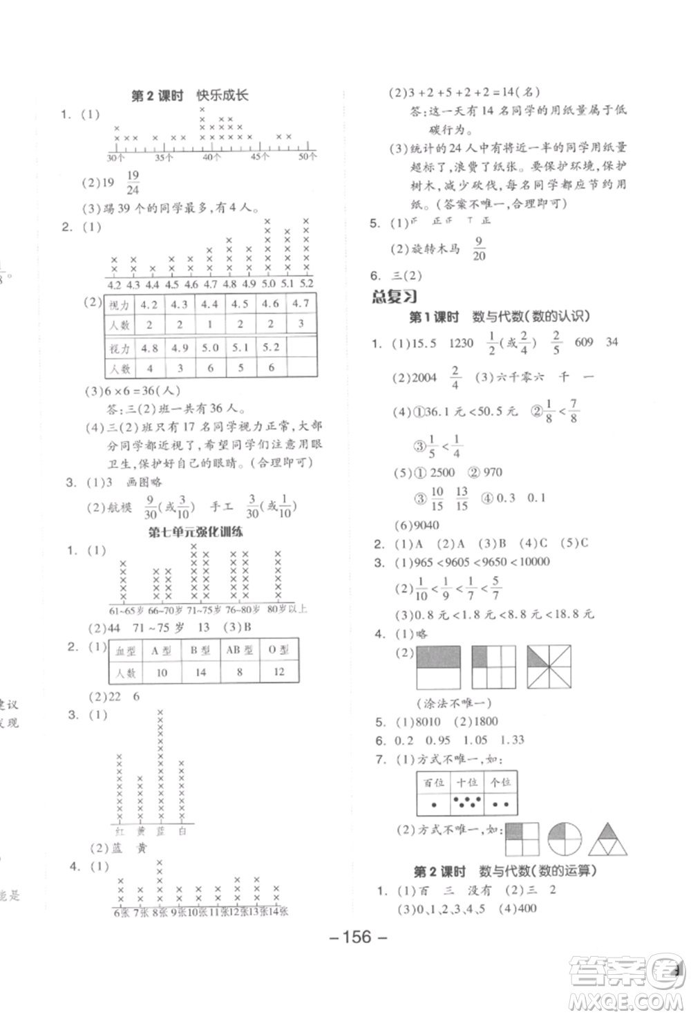 延邊教育出版社2022全品學(xué)練考三年級數(shù)學(xué)下冊北師大版參考答案