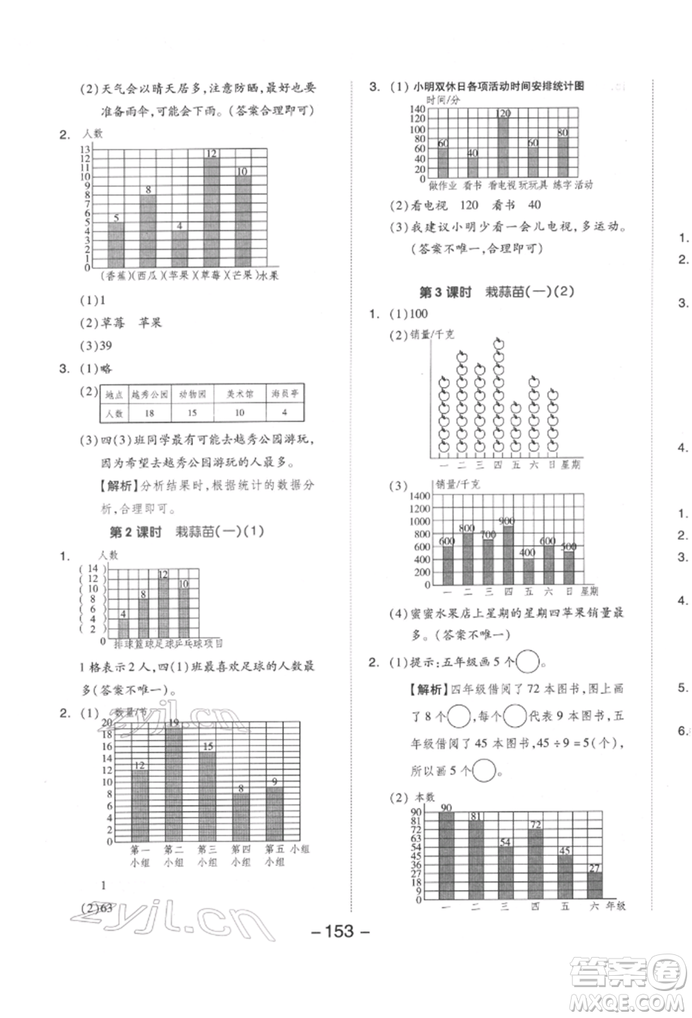 延邊教育出版社2022全品學(xué)練考四年級(jí)數(shù)學(xué)下冊(cè)北師大版參考答案