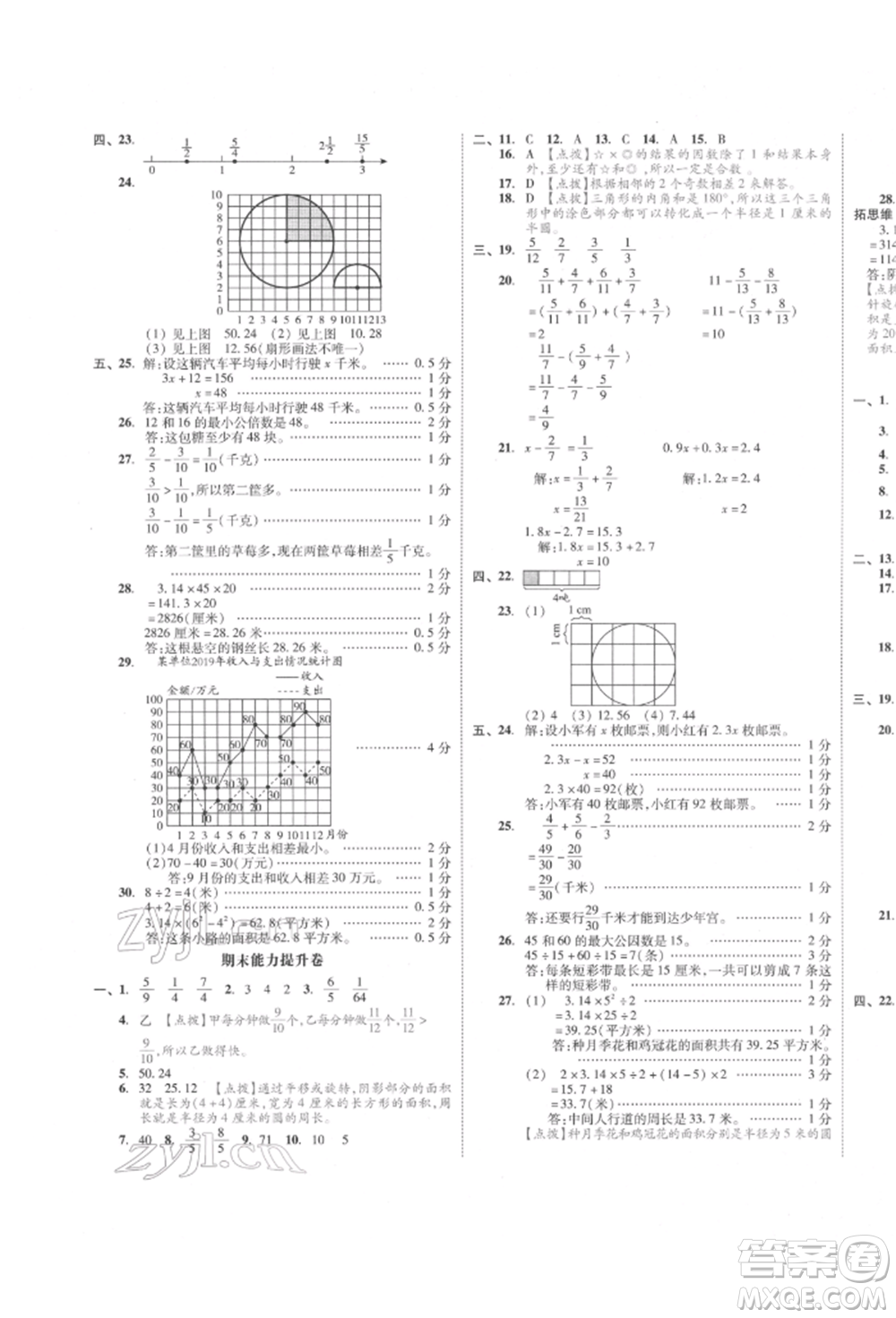 天津人民出版社2022全品小復(fù)習(xí)五年級(jí)數(shù)學(xué)下冊(cè)蘇教版江蘇專版參考答案
