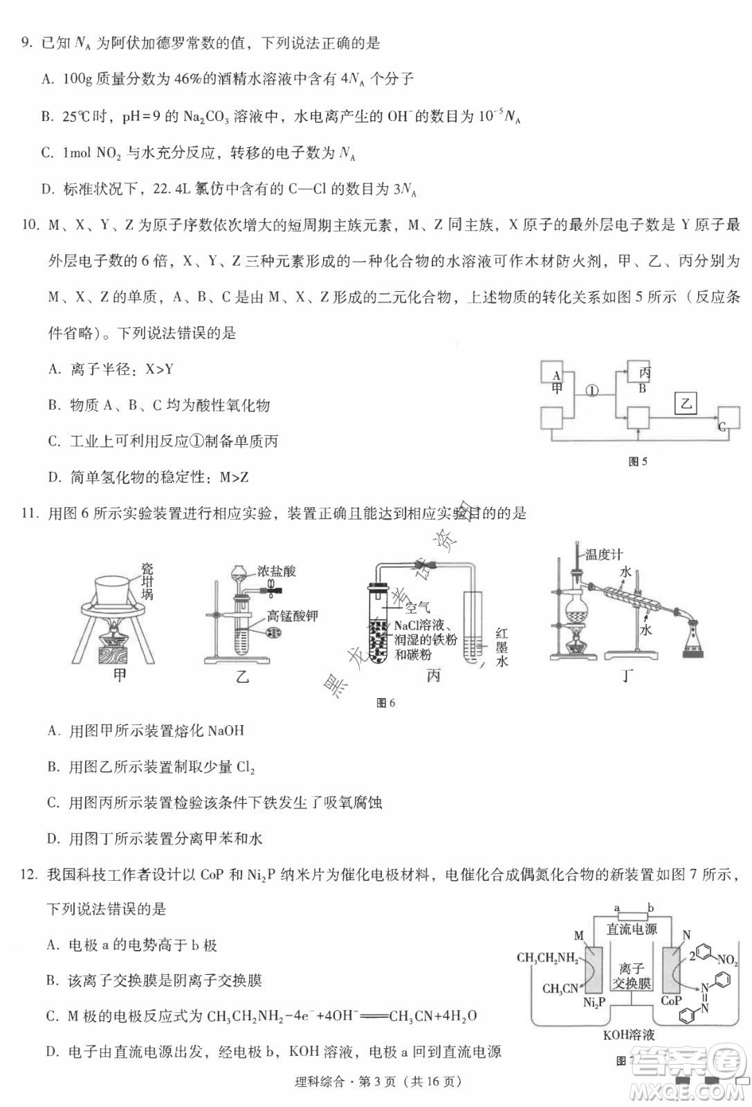 云南師范大學附屬中學2022屆高三高考適應性月考卷八理科綜合試卷及答案