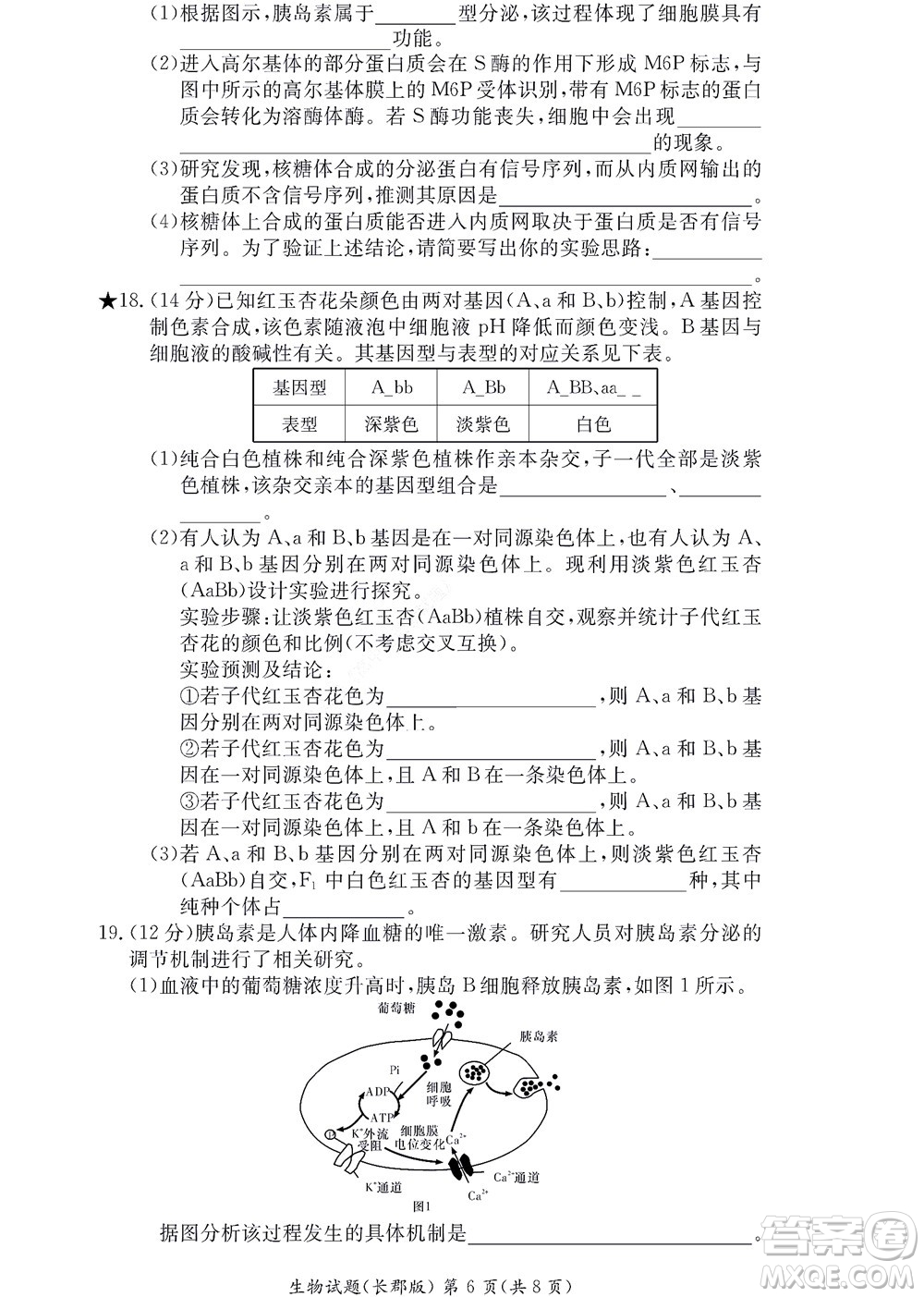 湖南長(zhǎng)郡中學(xué)2022年高二年級(jí)寒假作業(yè)檢測(cè)生物試題及答案
